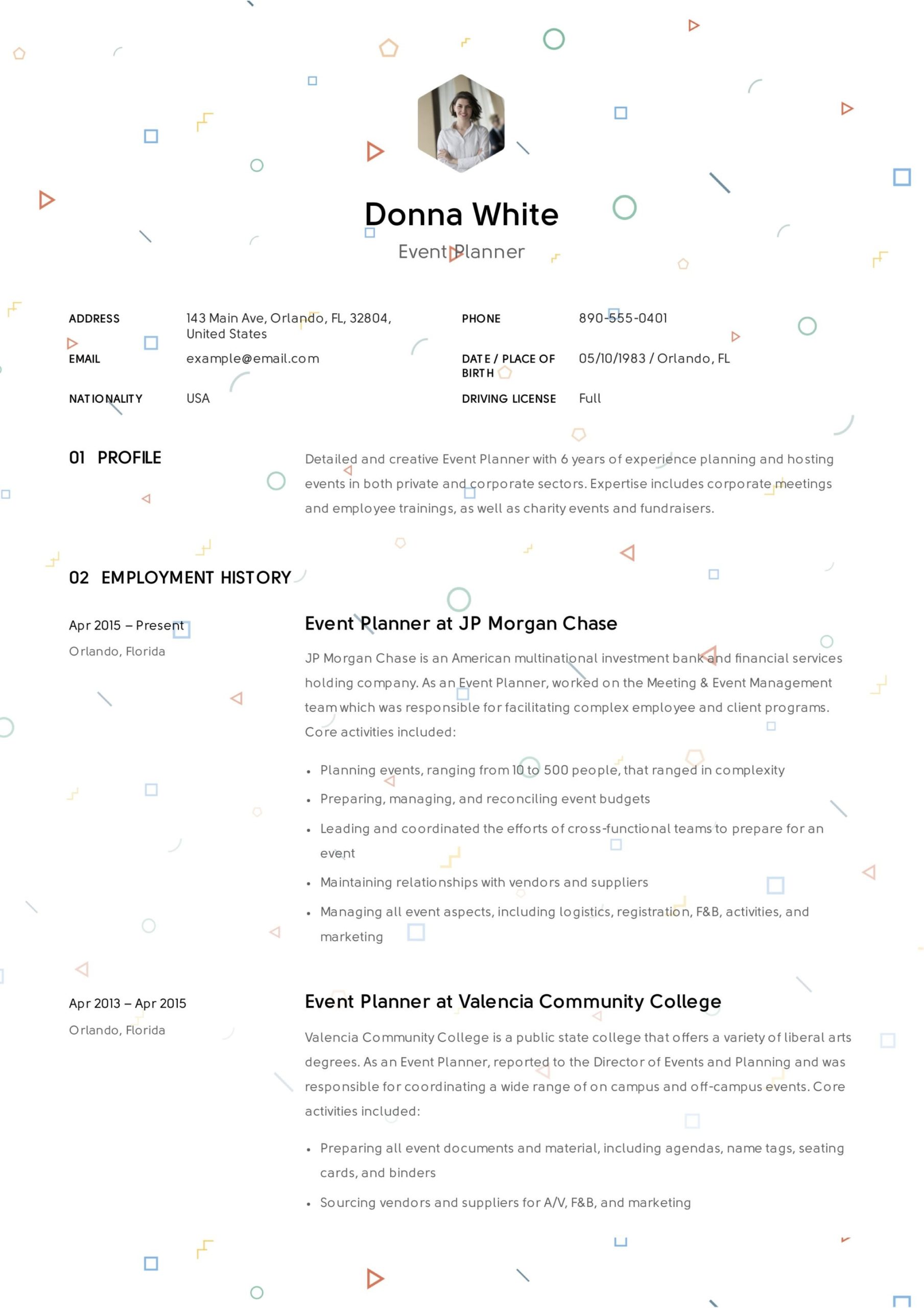 Party Planning event Layout Resume Samples Guide: event Planner Resume 12 Templates Pdf 2022