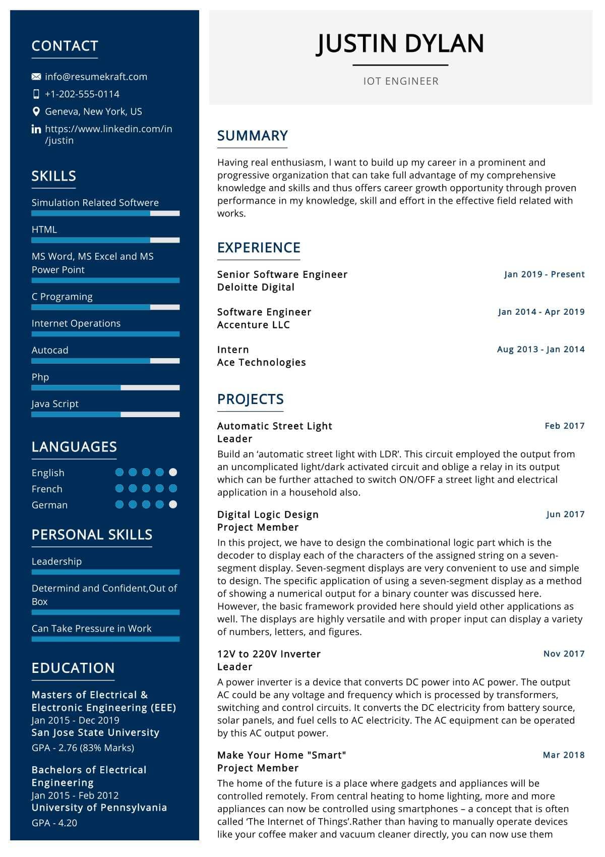 Research and Development Engineer Sample Resume Iot Engineer Resume Sample 2022 Writing Tips – Resumekraft
