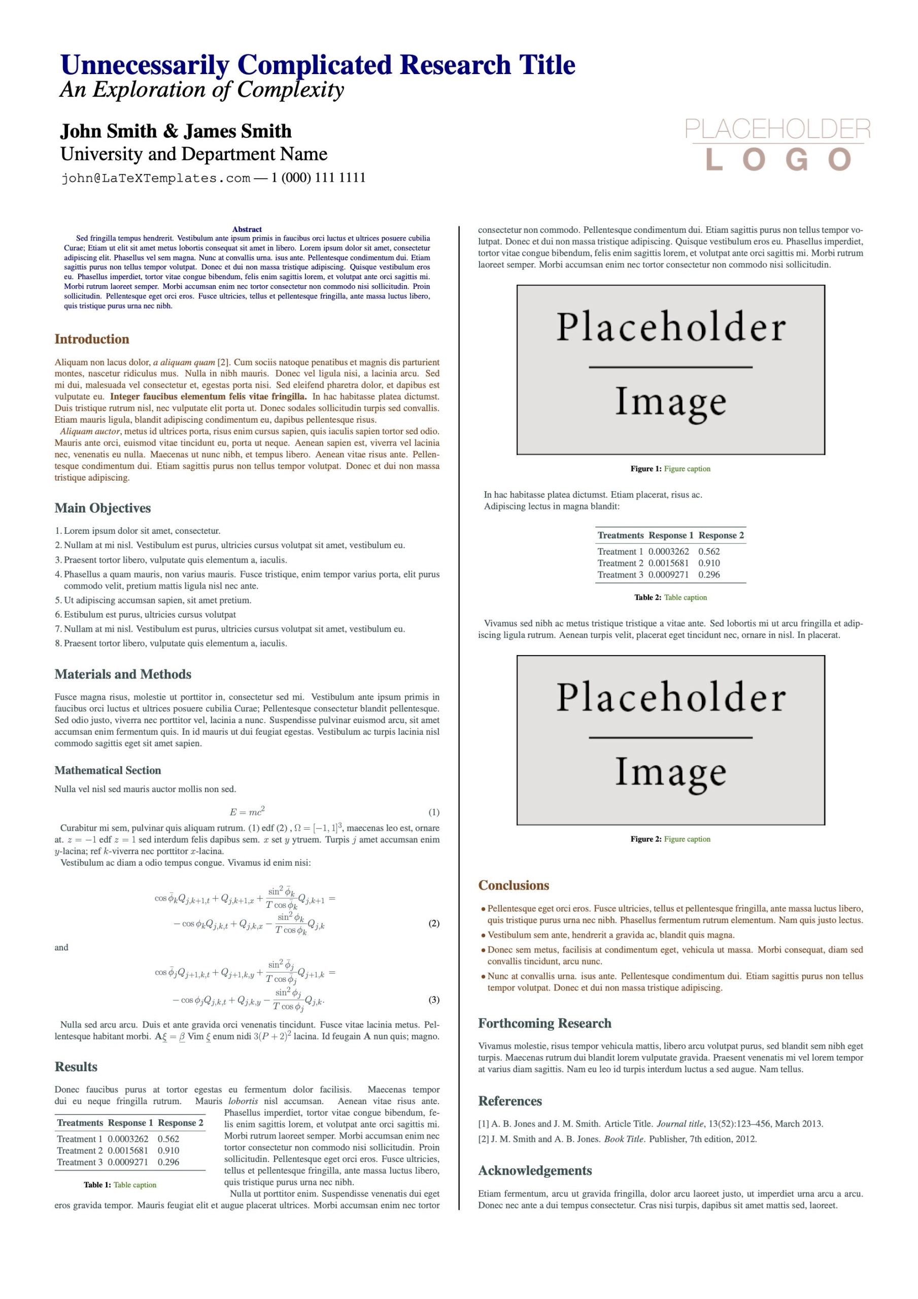 Research Resume Samples Science Fair Poster Latex Templates – Conference Posters