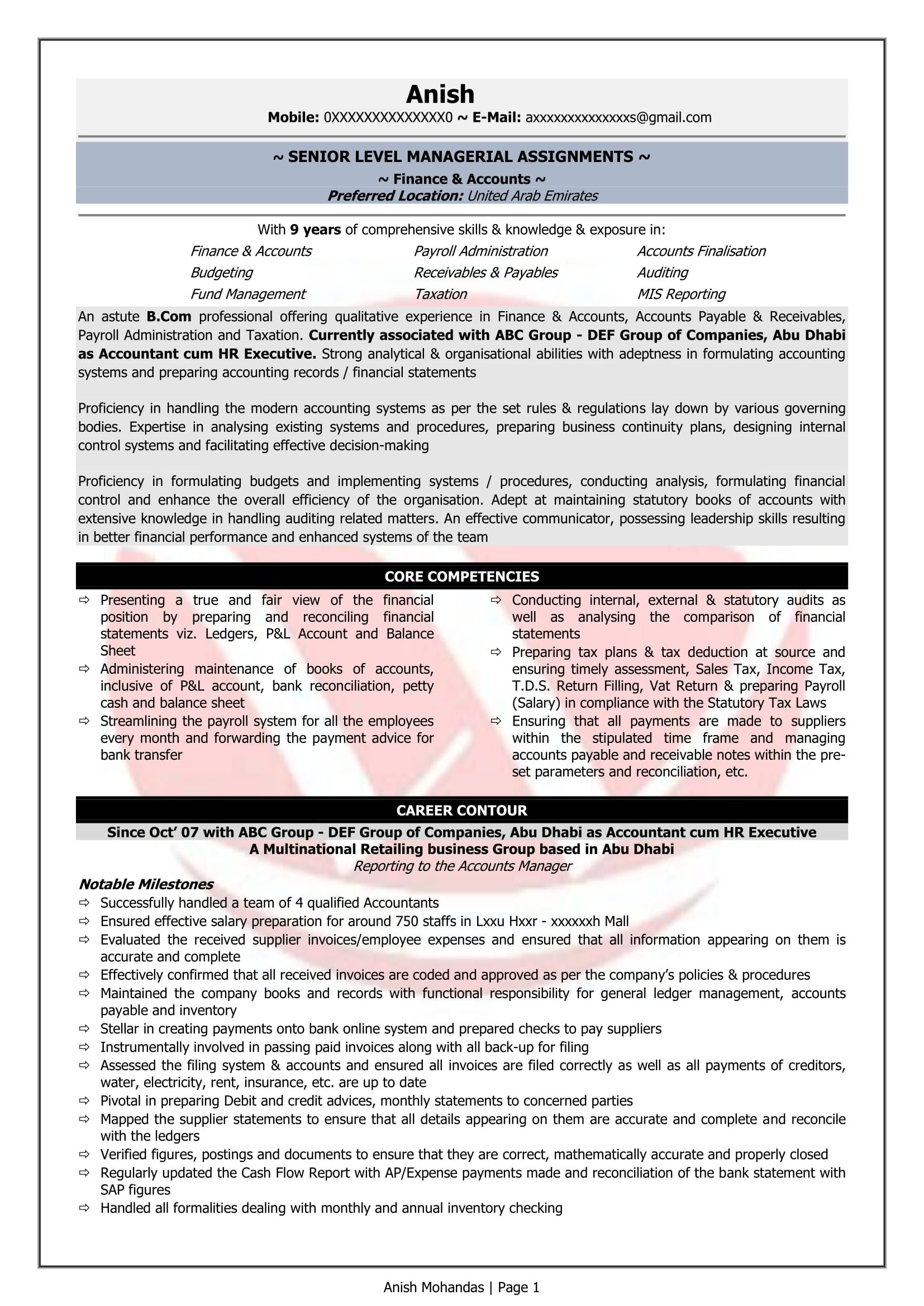 Sample Hr Resume with Union Experience Hr Sample Resumes, Download Resume format Templates!