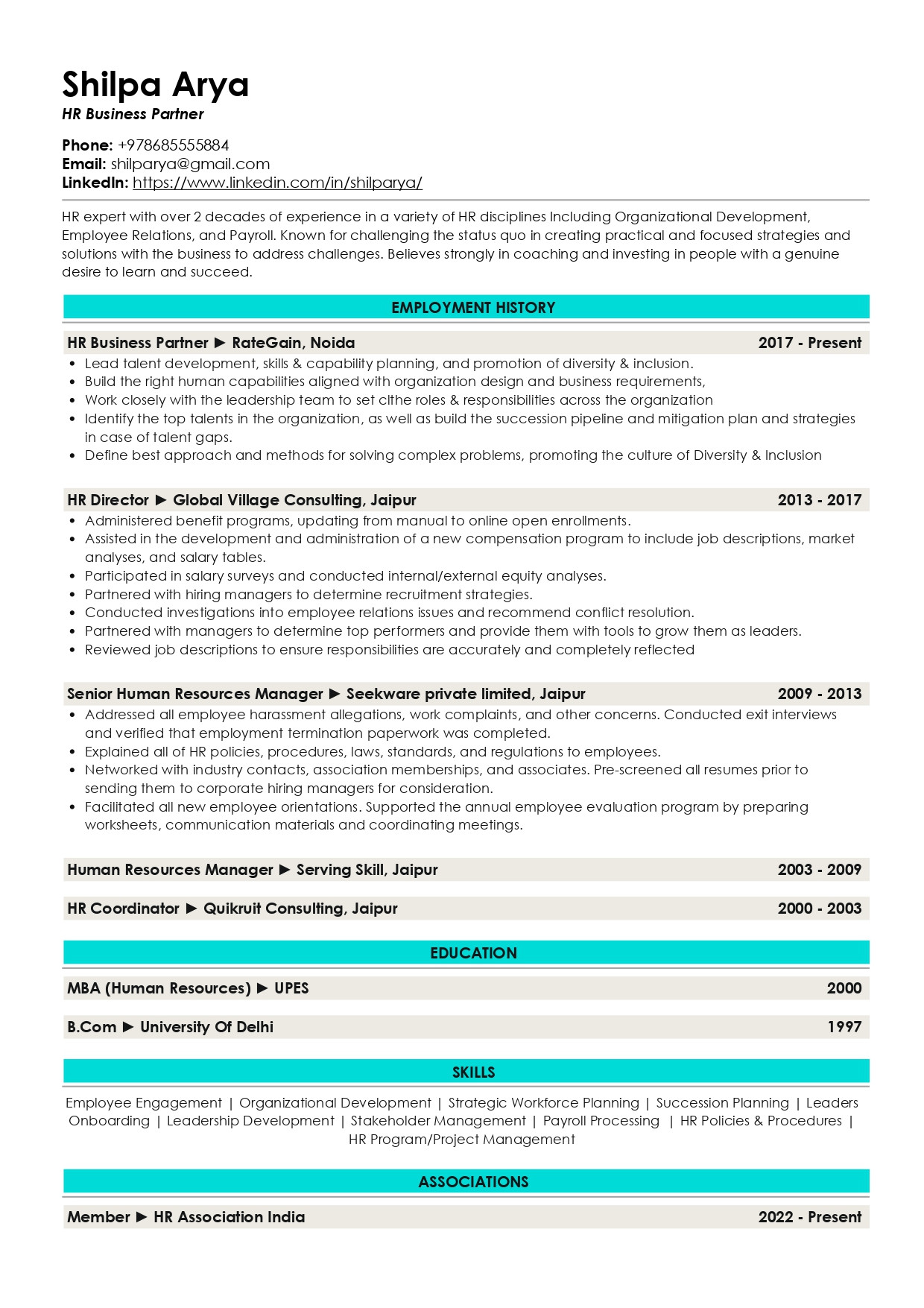 Sample Hr Resume with Union Experience Sample Resume Of Hr Business Partner (hrbp) with Template …