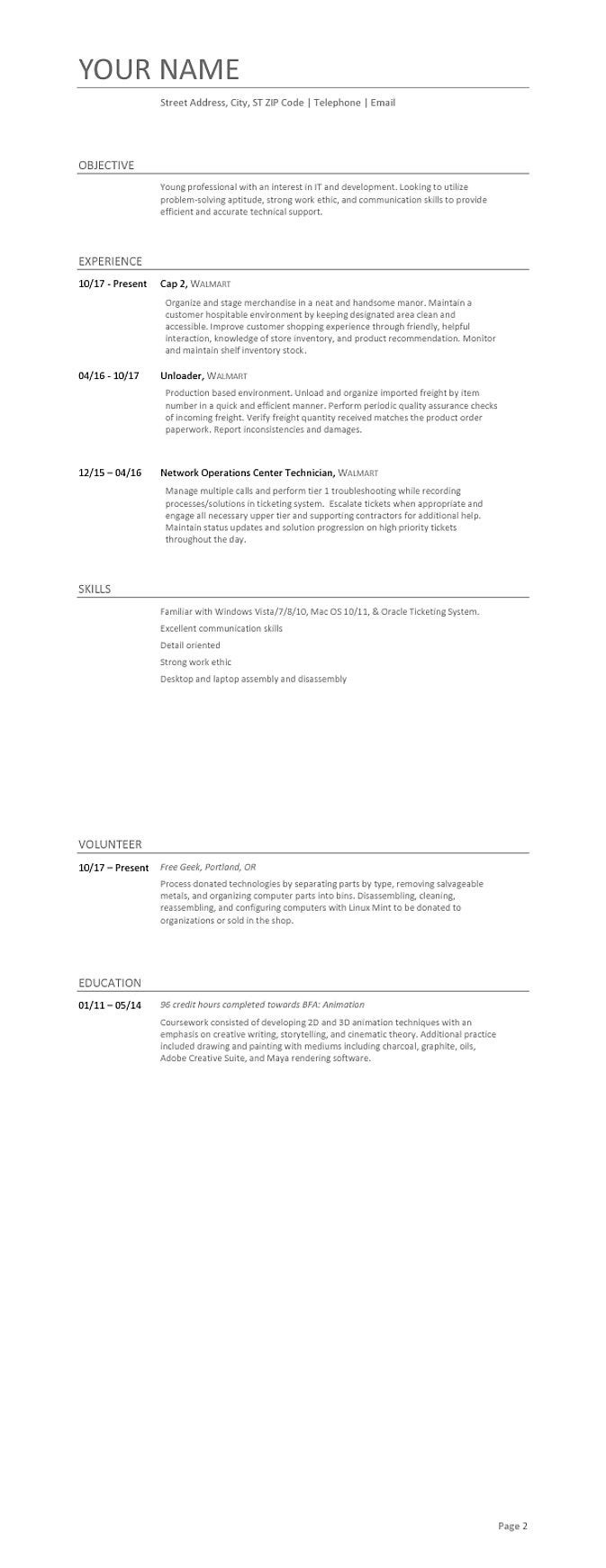 Sample Of A Great Resume Help Desk Reddit Entry Level Help Desk Resume Help. : R/itcareerquestions