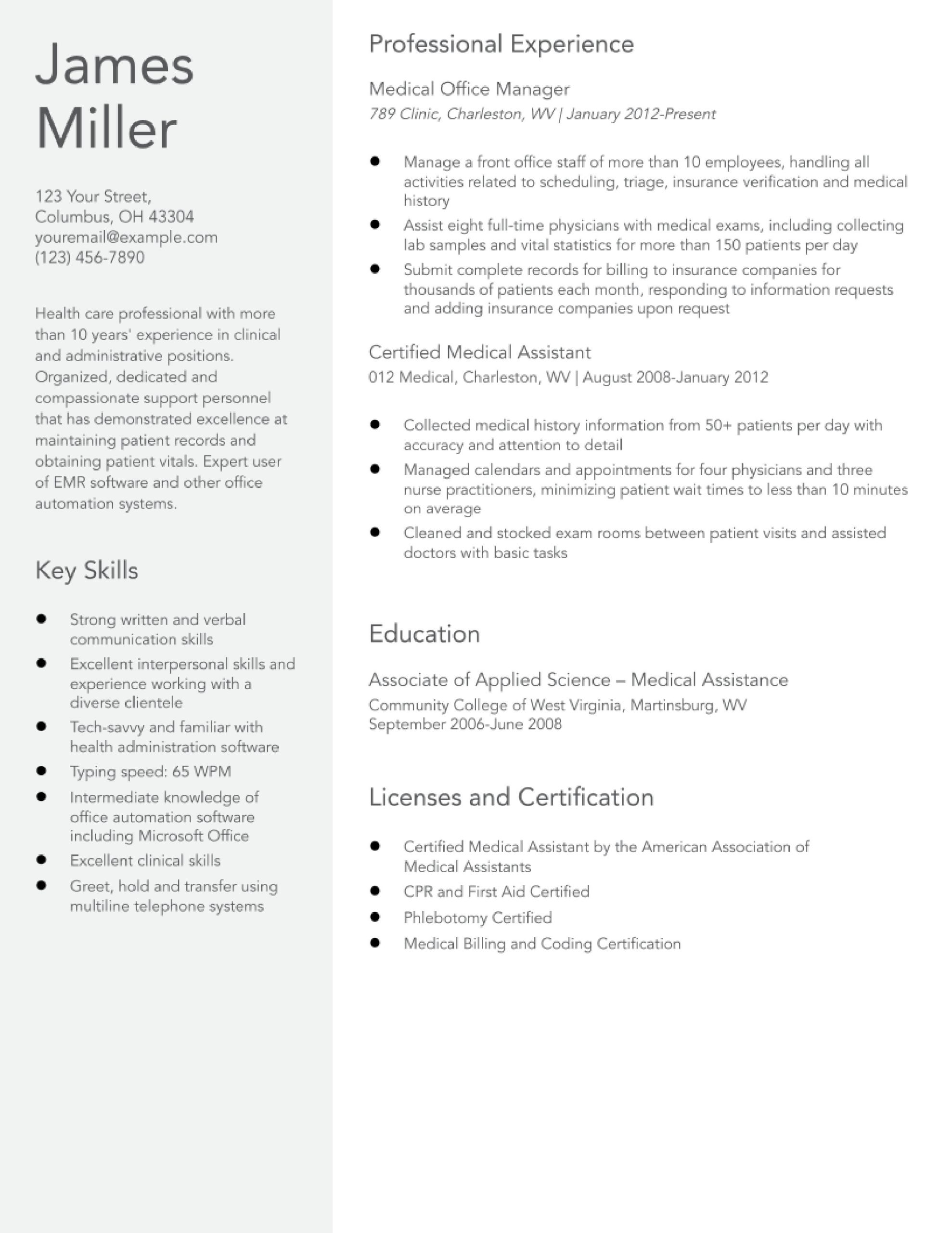 Sample Of Medical assistant Resume Objectives Medical assistant Resume Examples In 2022 – Resumebuilder.com