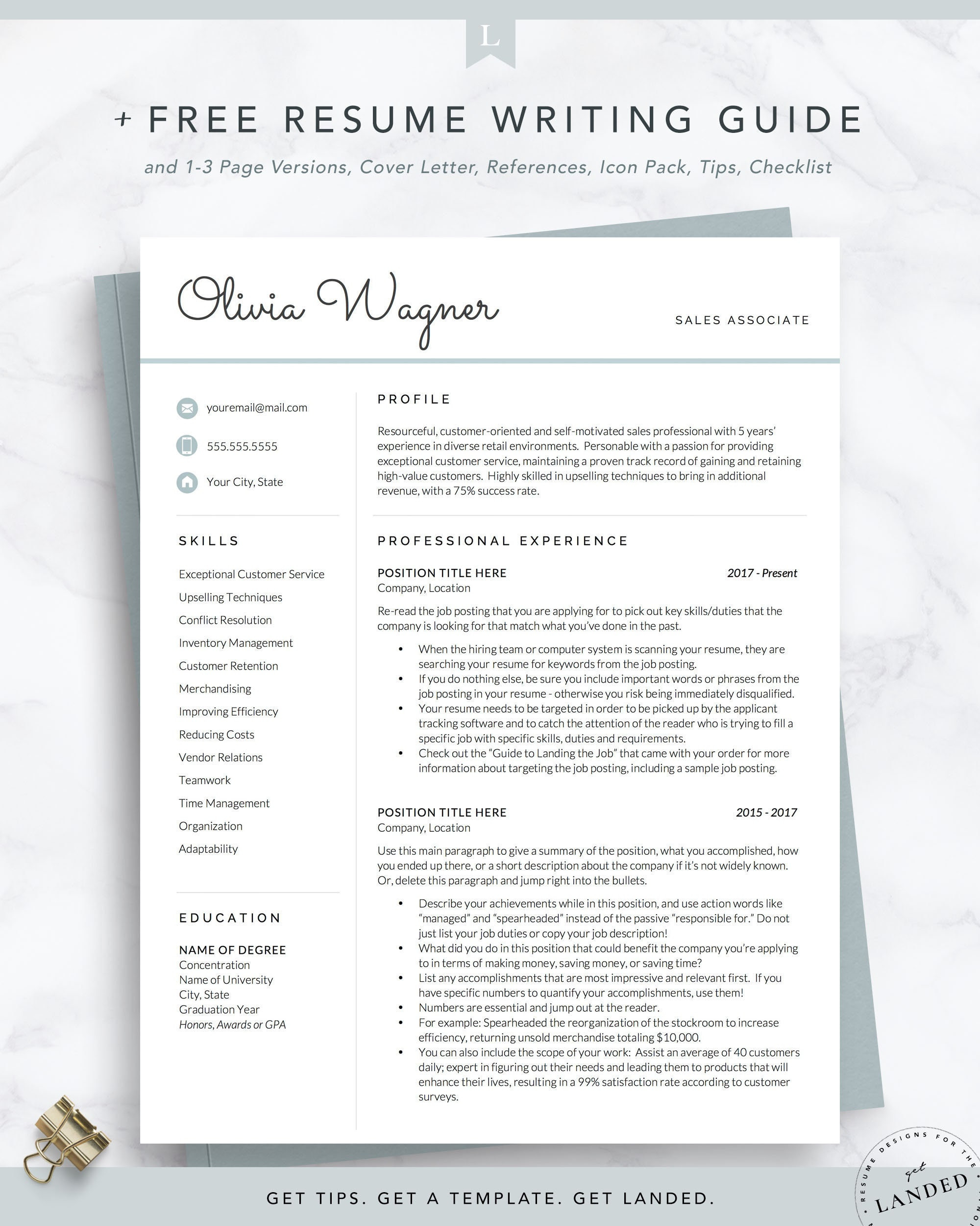 Sample Of Retail Customer Service Resume Retail Sales Resume Template Customer Service Resume – Etsy