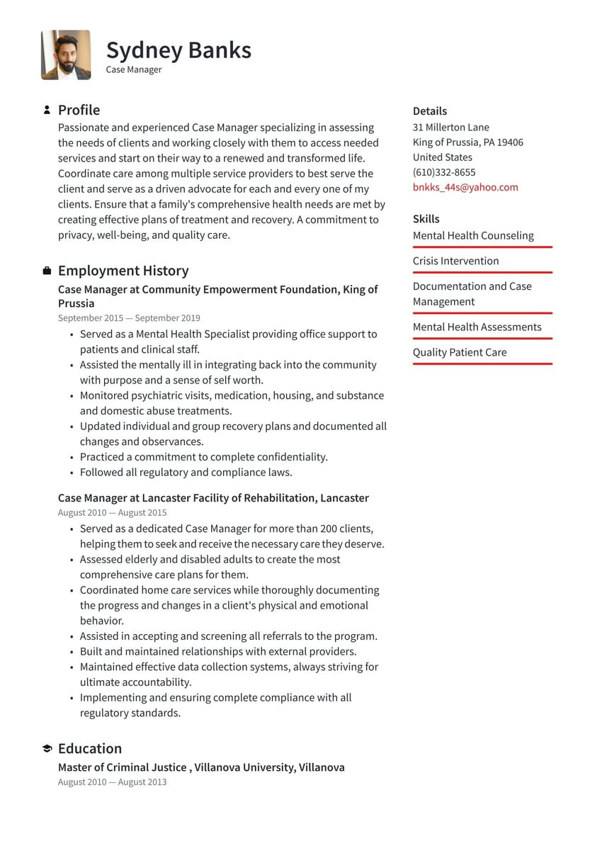 Sample Resume for Case Manager social Work Case Manager Resume Examples & Writing Tips 2021 (free Guide)