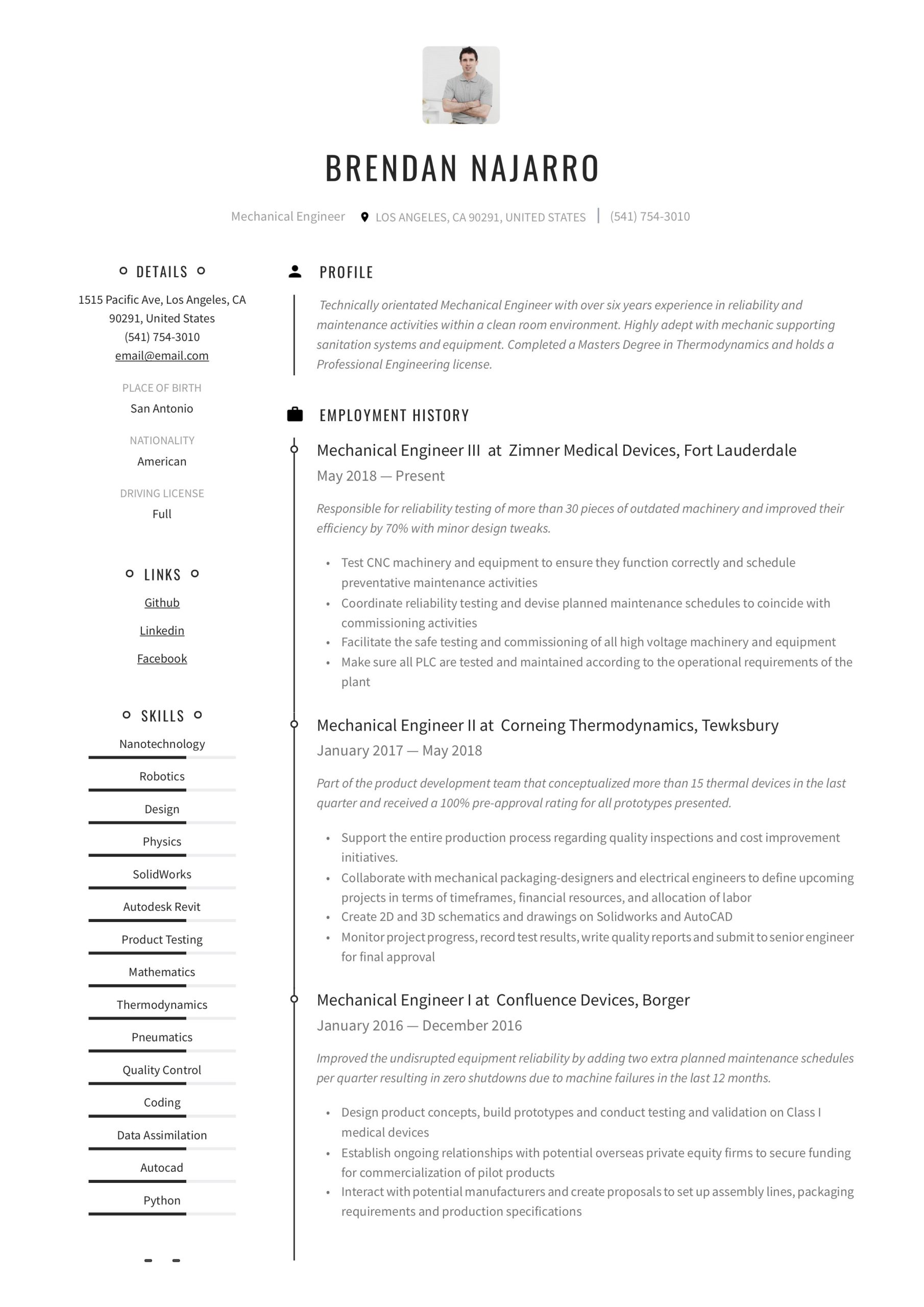 Sample Resume for Experienced Mechanical Maintenance Engineer Mechanical Engineer Resume & Writing Guide  12 Templates Pdf