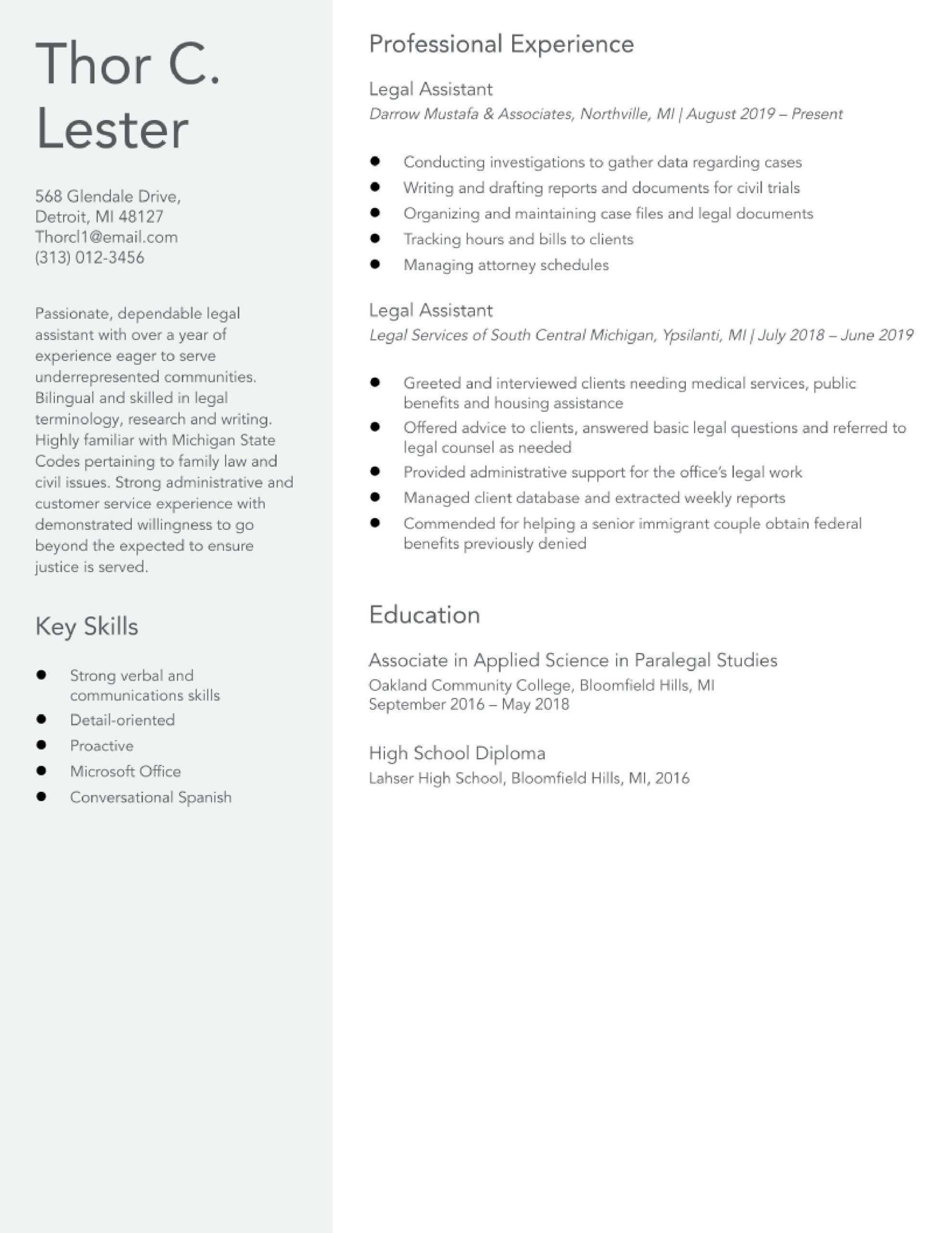 Sample Resume for Legal assistant with No Experience Legal assistant Resume Examples In 2022 – Resumebuilder.com