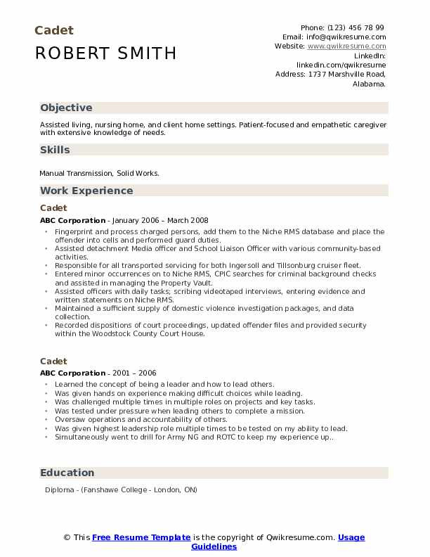 Sample Resume for Marine Engineering Cadet Cadet Resume Samples