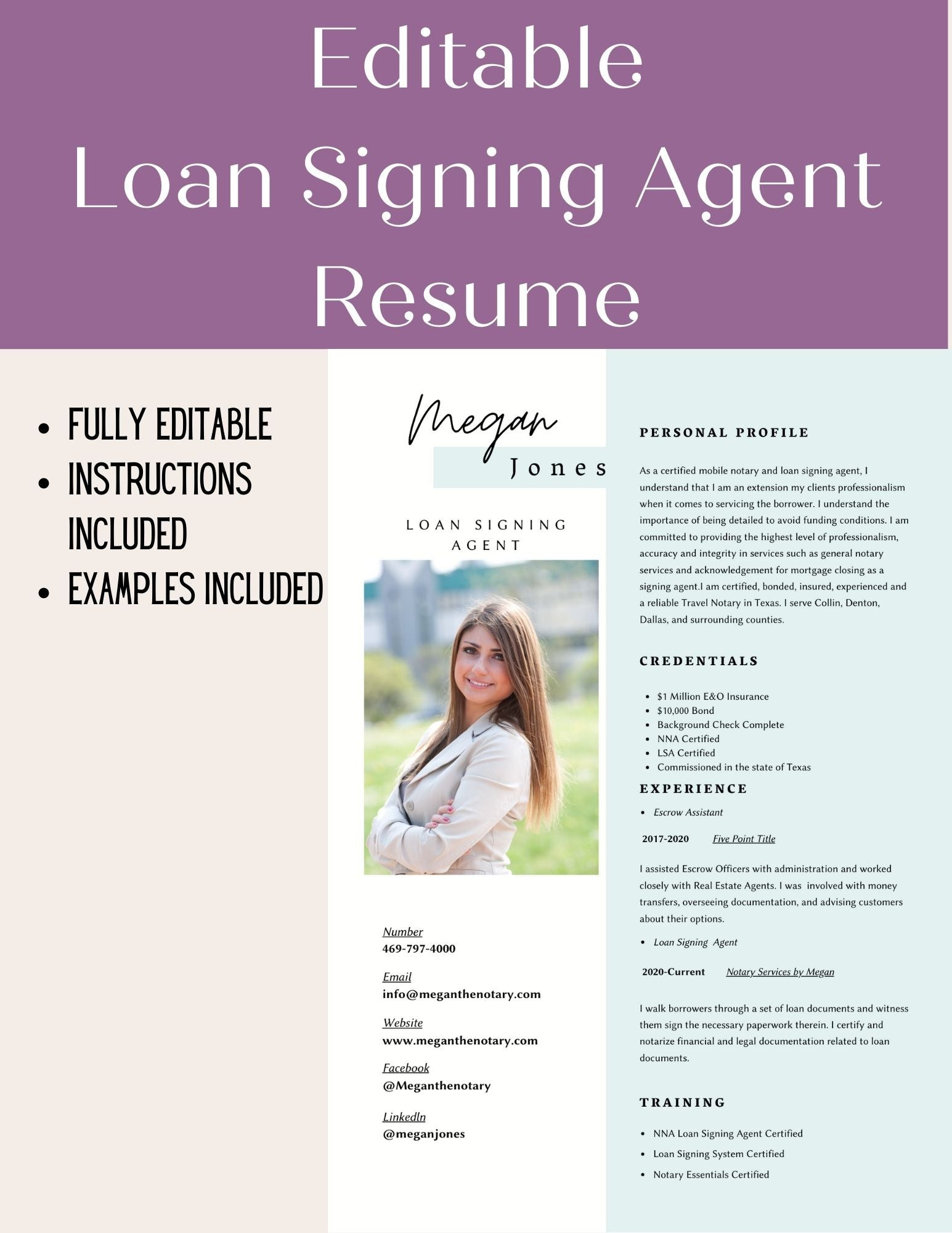 Sample Resume for Notary Signing Agent Editable Loan Signing Agent Resume â the Notary Shop