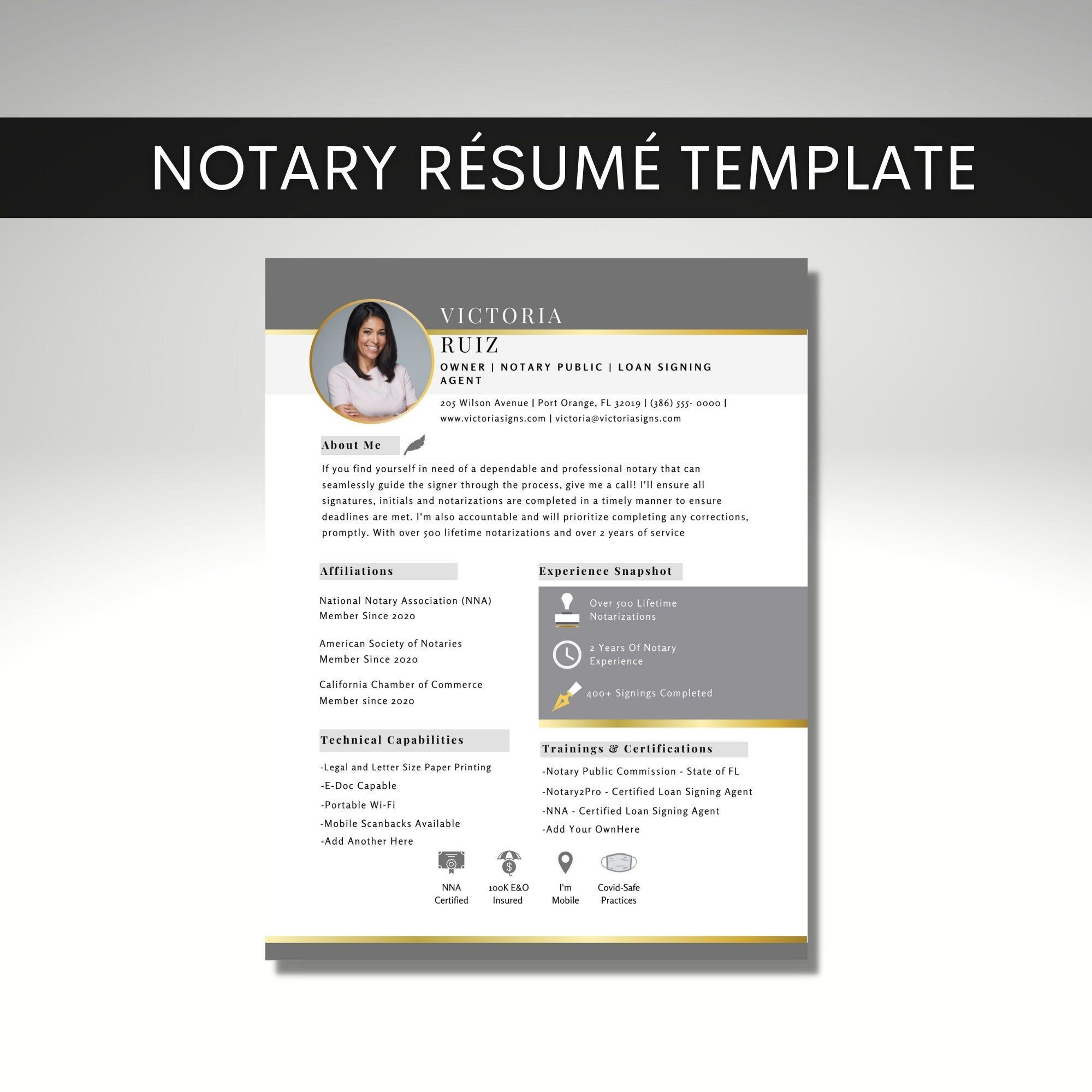 Sample Resume for Notary Signing Agent Notary Marketing Resume Template Loan Signing Agent Resume – Etsy …