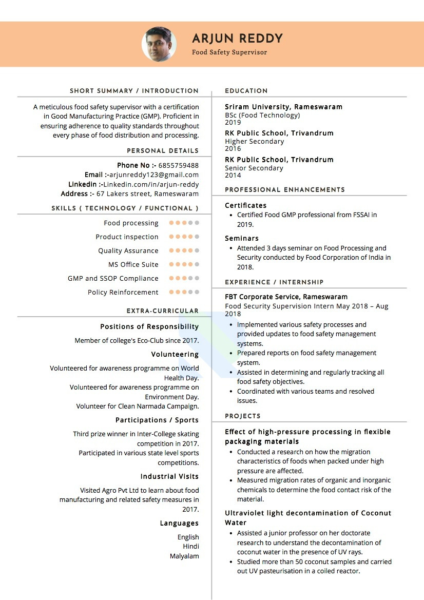 Sample Resume for Site Safety Supervisor Sample Resume Of Food Safety Inspector with Template & Writing … Sample Resume for Site Safety Supervisor Sample Resume Of Food Safety Inspector with Template & Writing …