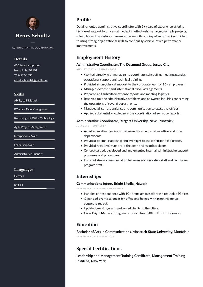 Sample Resume for social Media Coordinator Administrative Coordinator Resume Examples & Writing Tips 2022 (free