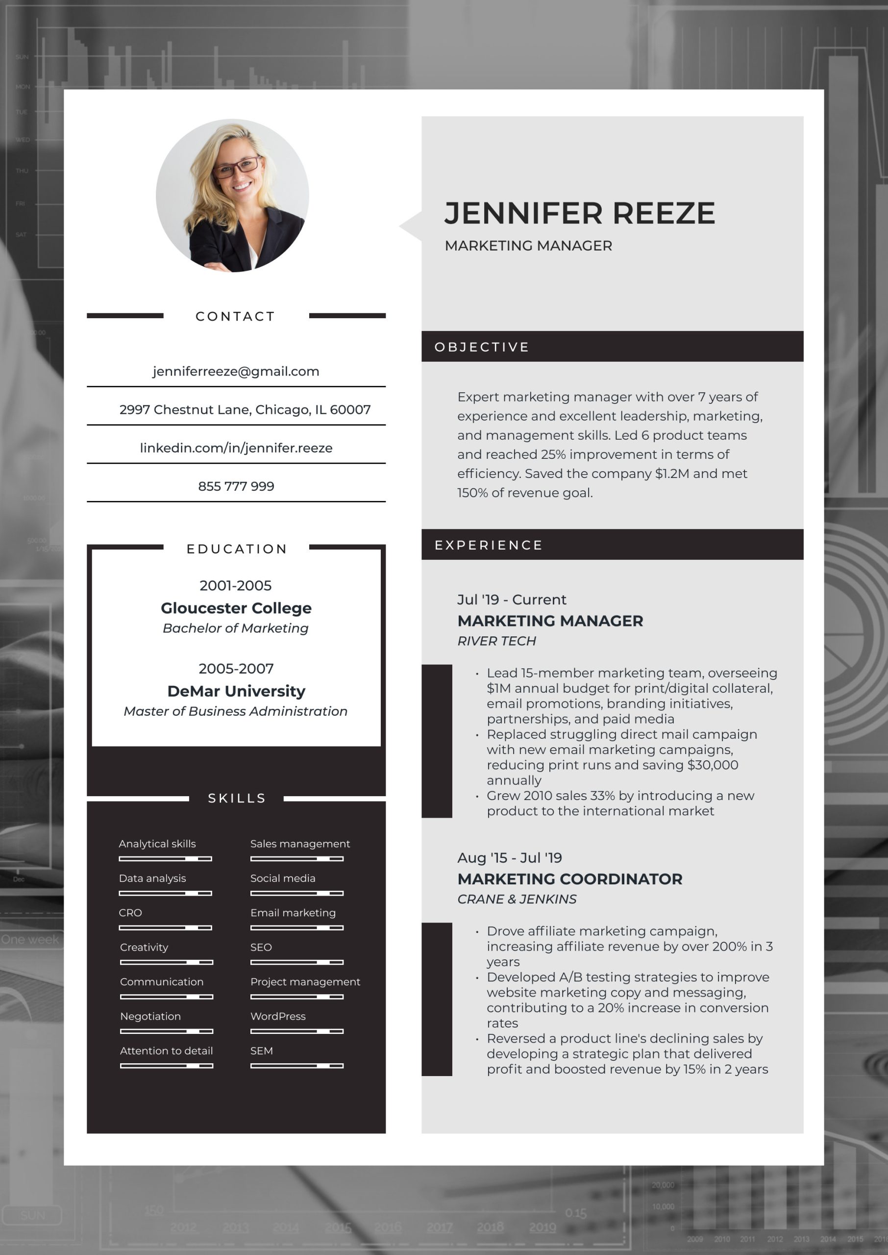 Sample Resume Objectives for Marketing Coordinator Marketing Manager Resume Sample and Tips Skillhub