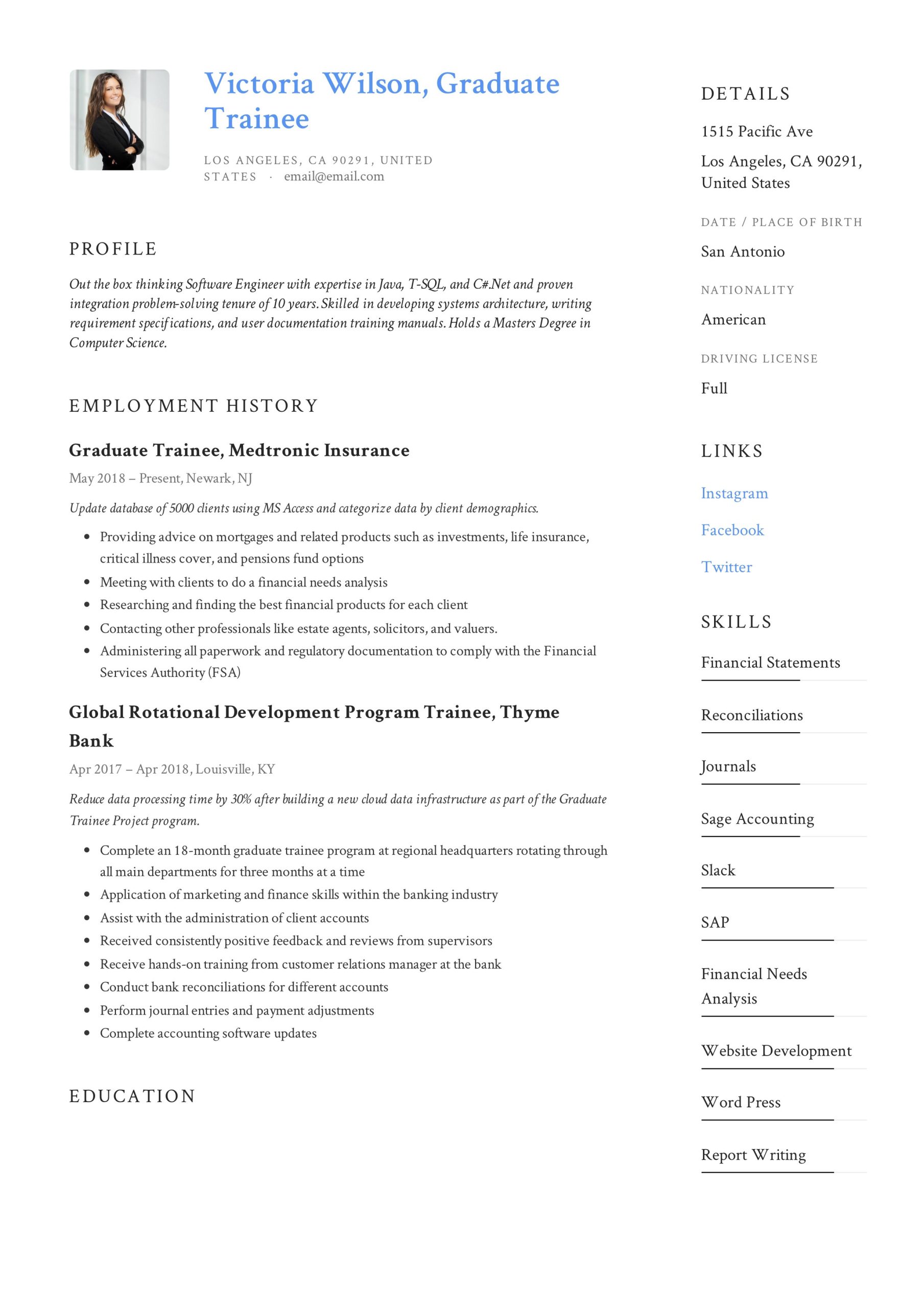 Sample Resume Objectives for Masters Degree Graduate Trainee Resume & Writing Guide  12 Resume Examples Pdf