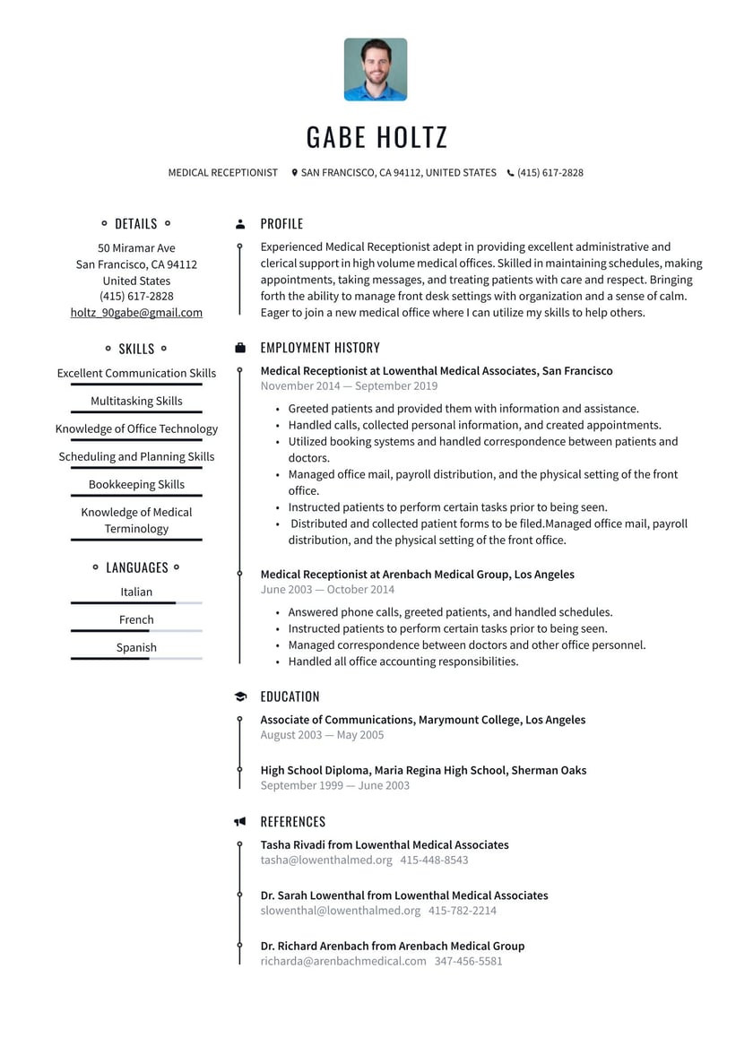 Sample Resume Objectives for Medical Secretary Medical Receptionist Resume Examples & Writing Tips 2022 (free Guide)