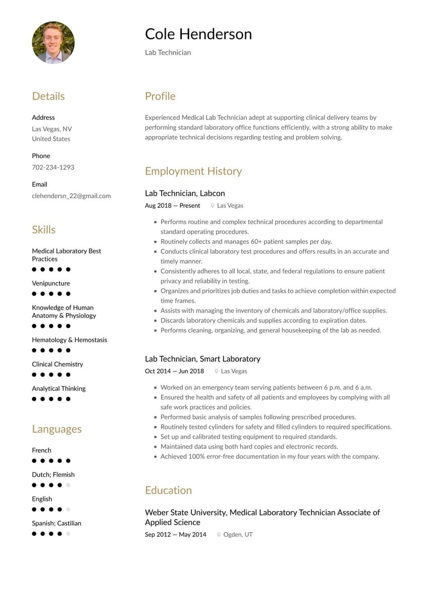Sample Resume Of Medical Laboratory assistant Lab Technician Resume Examples & Writing Tips 2022 (free Guide)