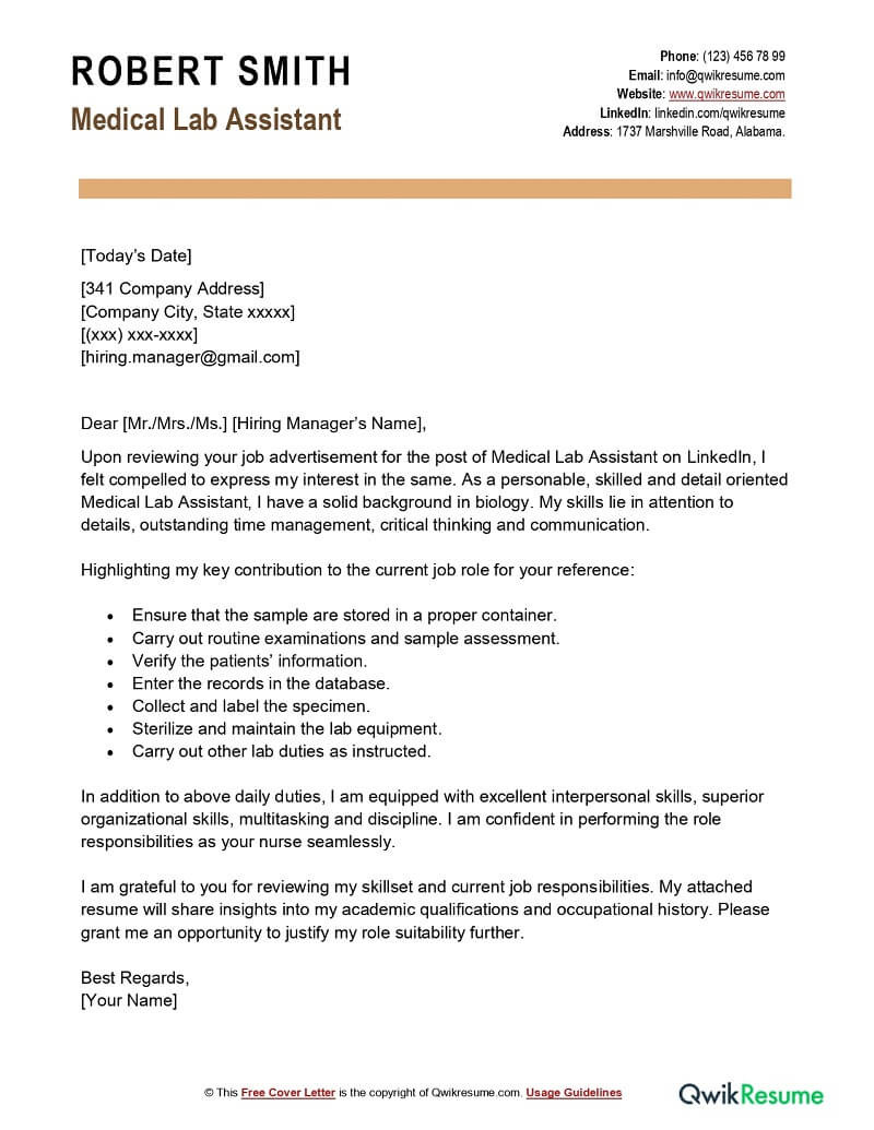 Sample Resume Of Medical Laboratory assistant Medical Lab assistant Cover Letter Examples – Qwikresume Sample Resume Of Medical Laboratory assistant Medical Lab assistant Cover Letter Examples – Qwikresume