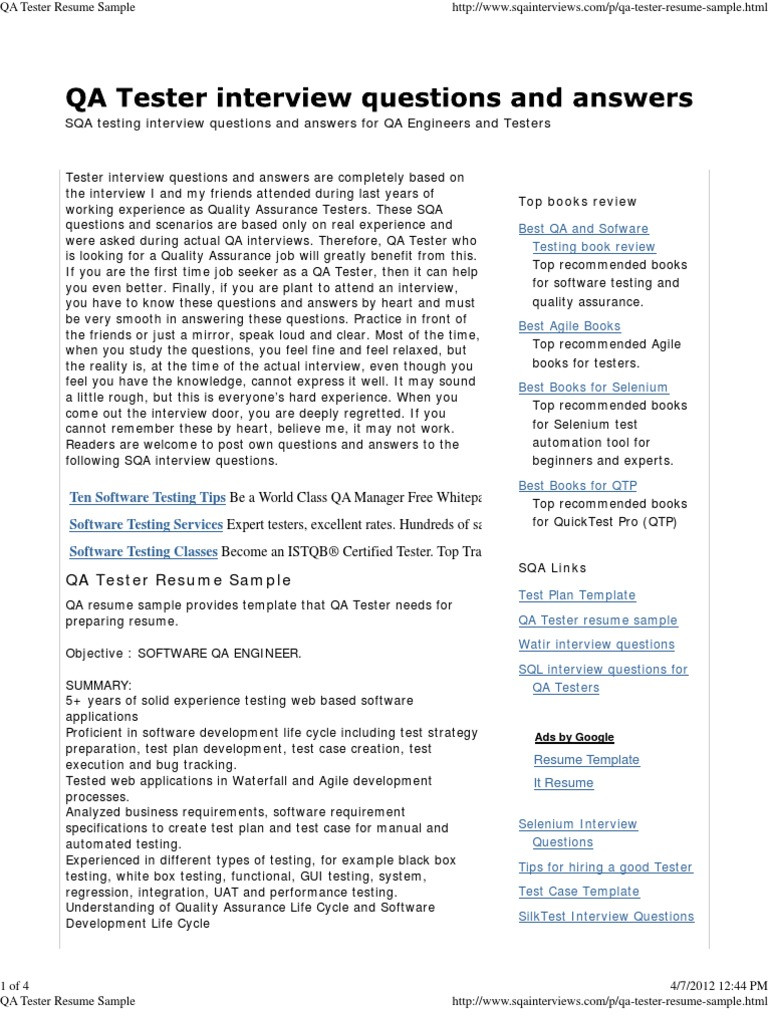 Sample Resume with Agile Experience for Testing Qa Tester Resume Pdf Selenium (software) software Testing Sample Resume with Agile Experience for Testing Qa Tester Resume Pdf Selenium (software) software Testing