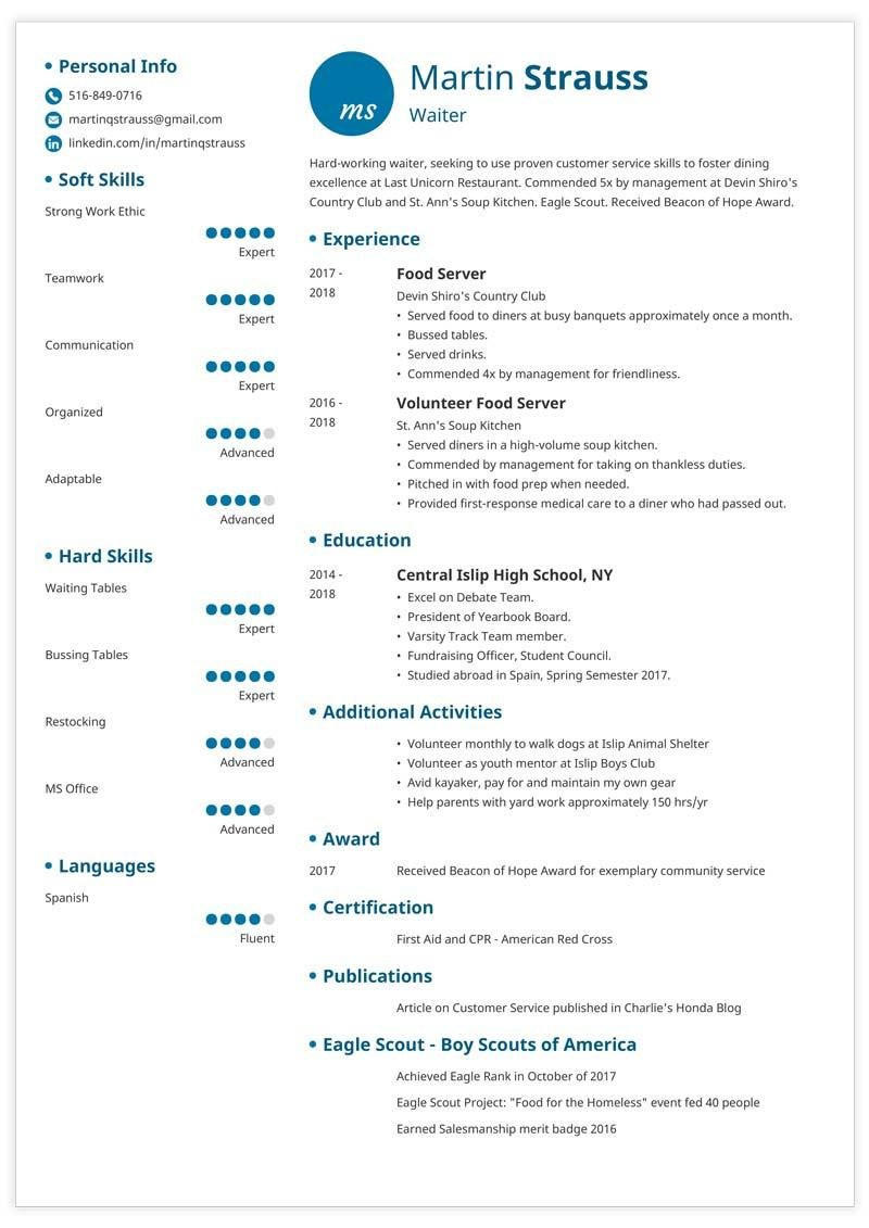 Sample Resumes for Teenagers without Experience Teenager Resume Examples (also with No Work Experience)