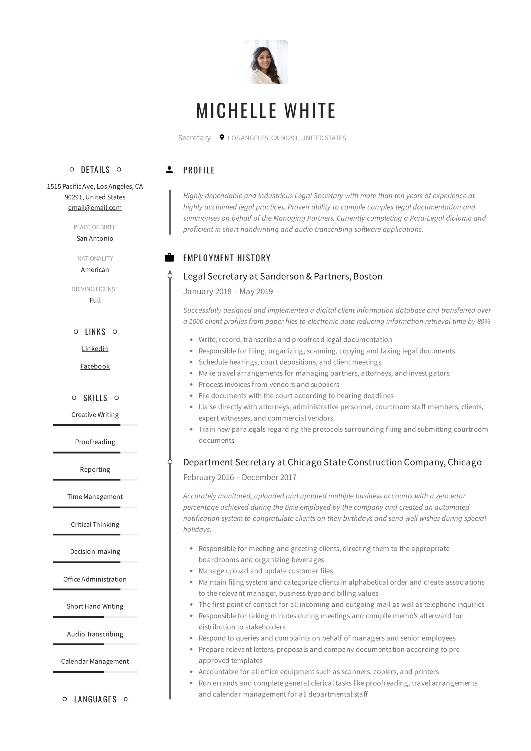 Transcription and Summary Writer Resume Samples Secretary Resume & Writing Guide 12 Template Samples Pdf Transcription and Summary Writer Resume Samples Secretary Resume & Writing Guide 12 Template Samples Pdf