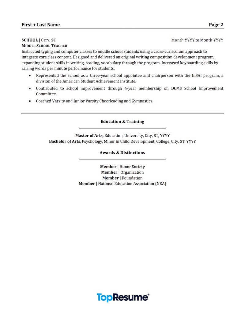 Transitioning Out Of Teaching Sample Resume Teacher Resume Sample Professional Resume Examples topresume