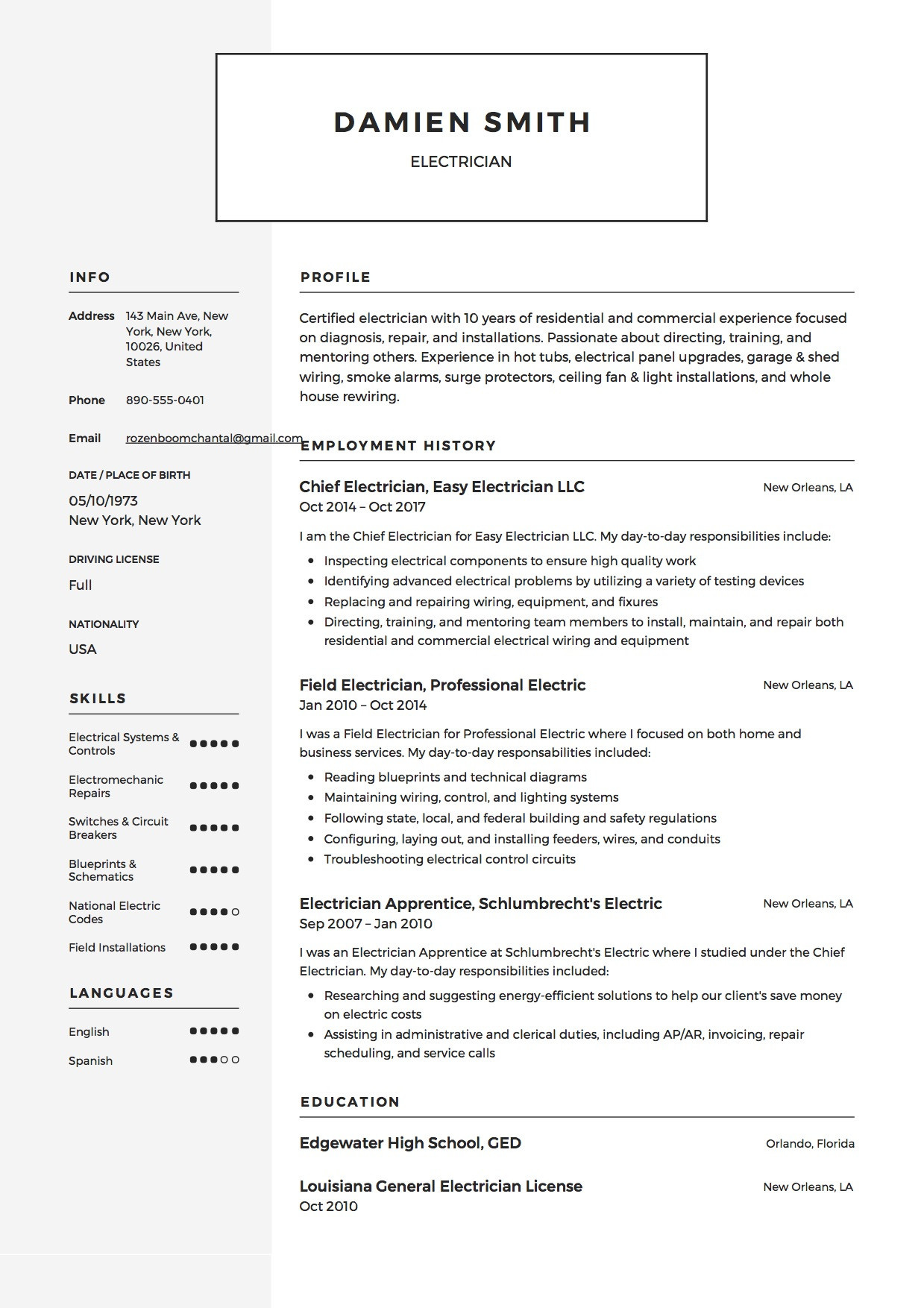 Apprentice Electrician Resume Sample with No Electrical Experience Electrician Resume & Guide 12 Downloads Pdf & Word 2022