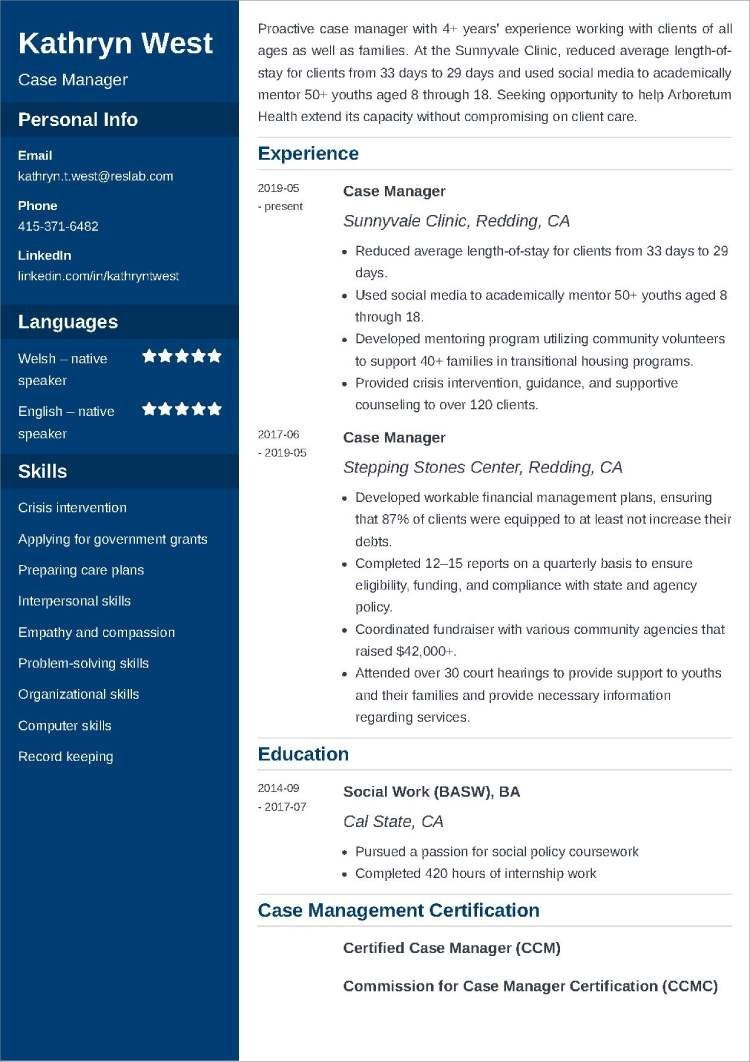 Director Of Case Management Sample Resume Case Manager Resumeâsample with Objective [also Entry Level]