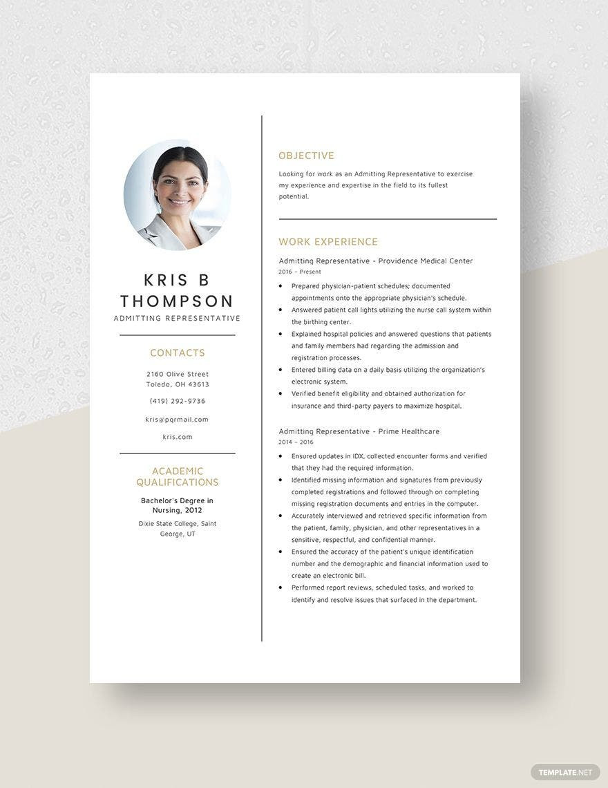 Entry Level Admission Representative Resume Sample Representative Resume Templates – Design, Free, Download …