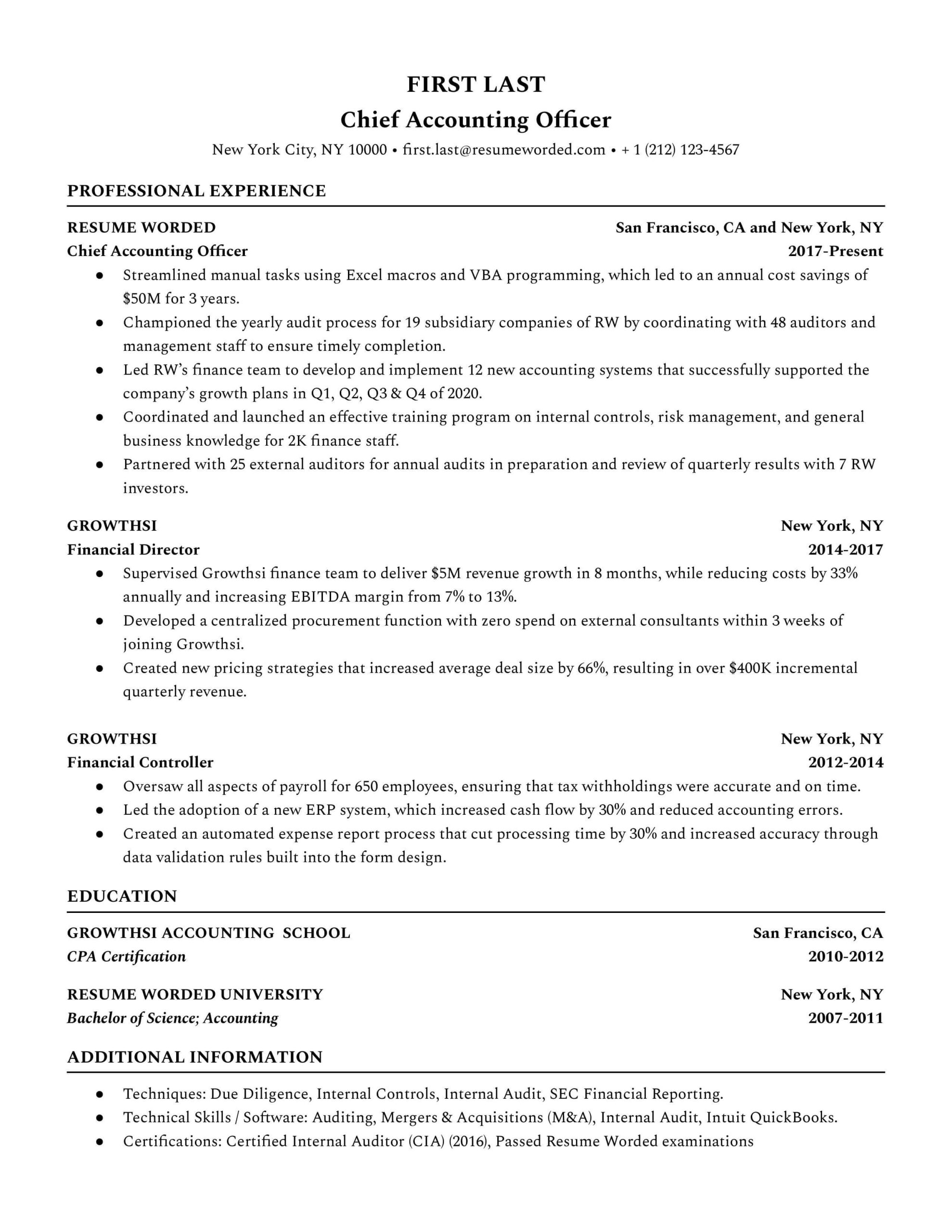 Entry Level Staff Accountant Resume Sample Entry Level Accountant Resume Example for 2022 Resume Worded