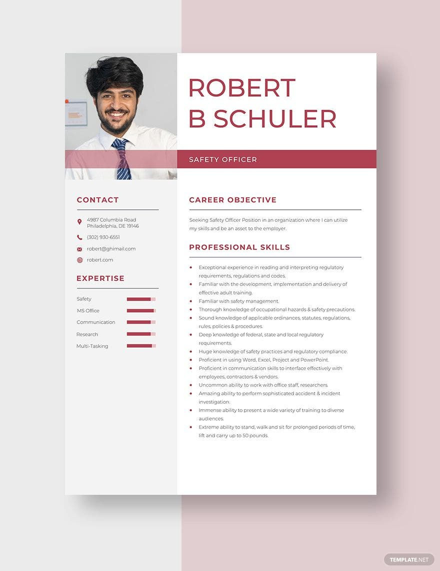 Free Sample Resume for Police Officer Free Free Safety Officer Resume Template – Word, Apple Pages …