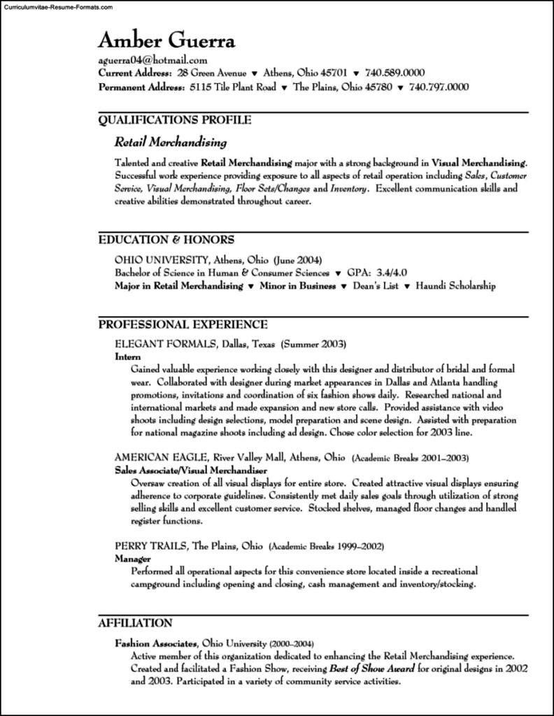 Free Sample Resume for Retail Sales associate Resume Template for Retail Sales associate