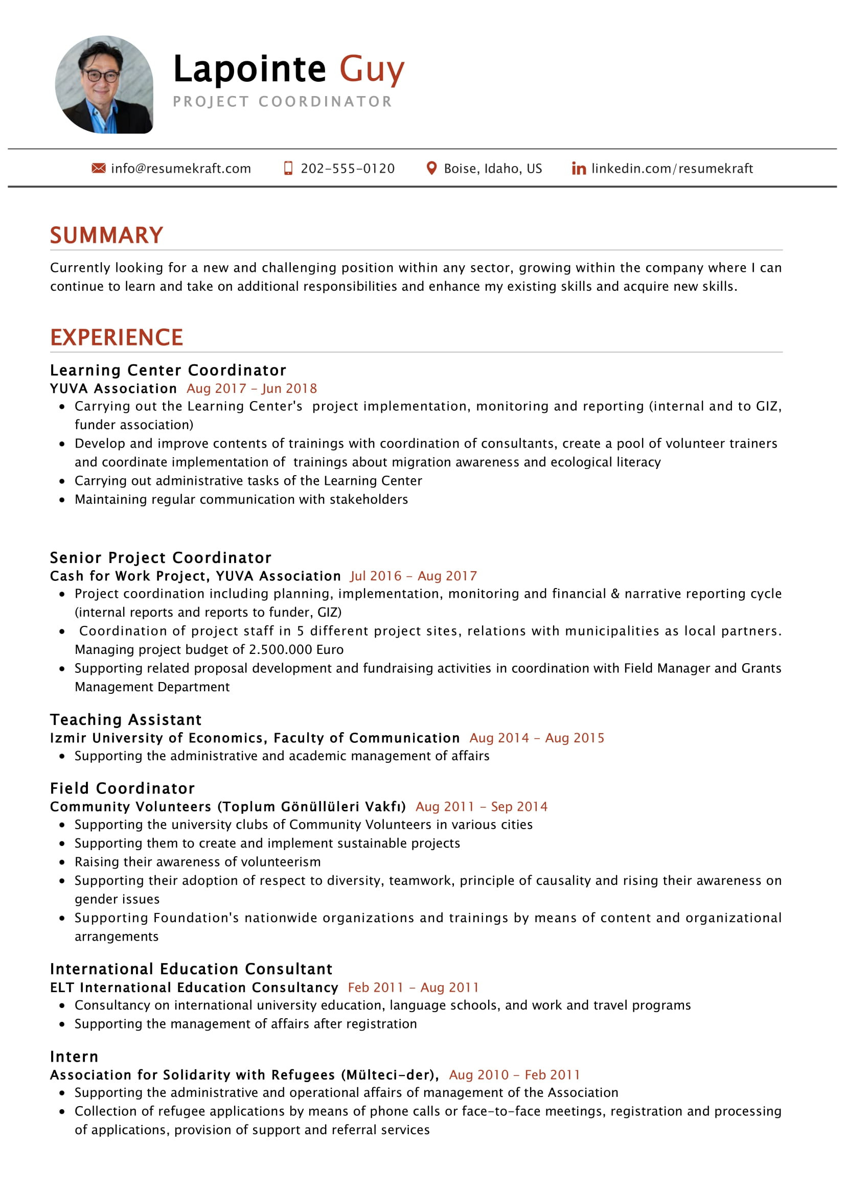 Project Coordinator Job Description Sample Resume Project Coordinator Resume Sample 2022 Writing Tips – Resumekraft
