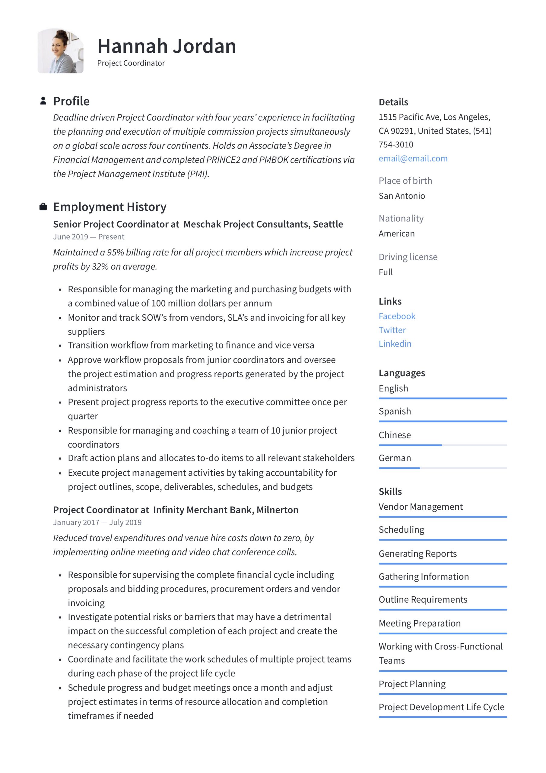 Project Coordinator Job Description Sample Resume Project Coordinator Resumes & Guide  22 Examples 2022