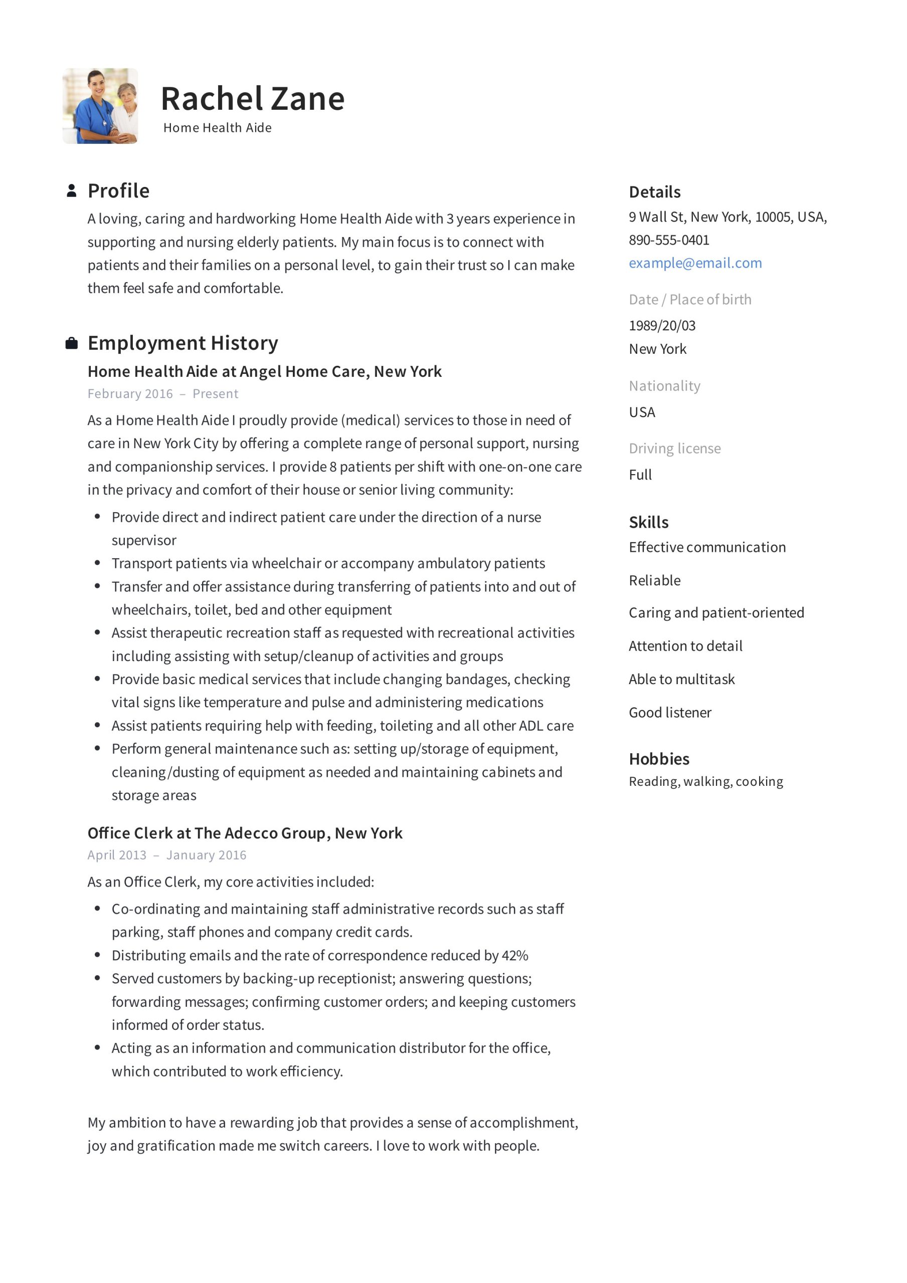 Residential Home Shift Supervisor Sample Resume Home Health Aide Resume Guide 12 Examples Pdf