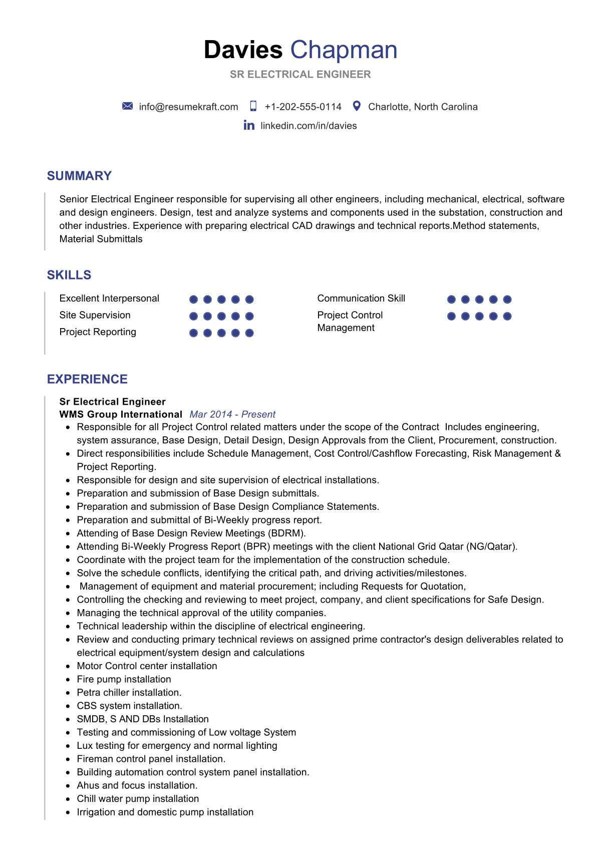 Resume Sample for Entry Level Electrical Engineer Sr Electrical Engineer Resume Example 2022 Writing Tips …