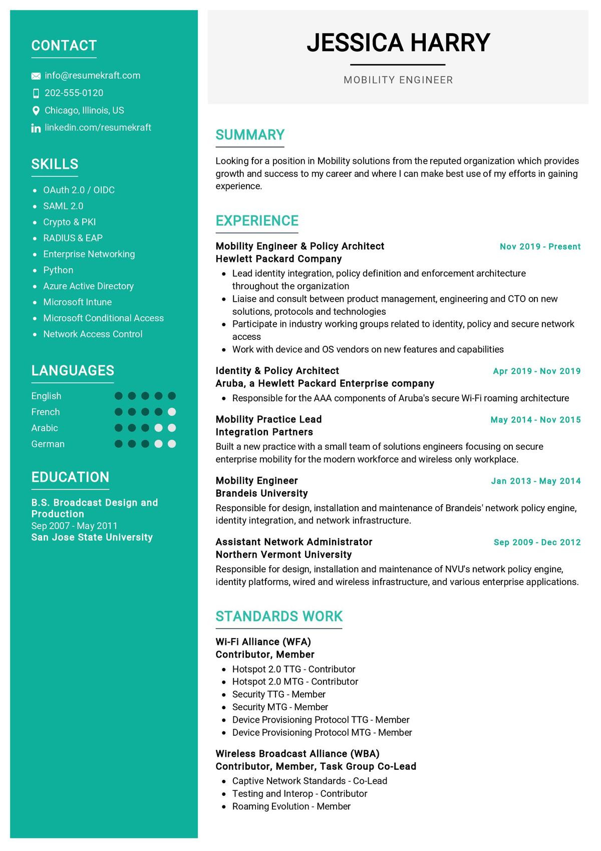 Sample areas Of Practice In A Resume Mobility Engineer Resume Sample 2021 Writing Guide & Tips …
