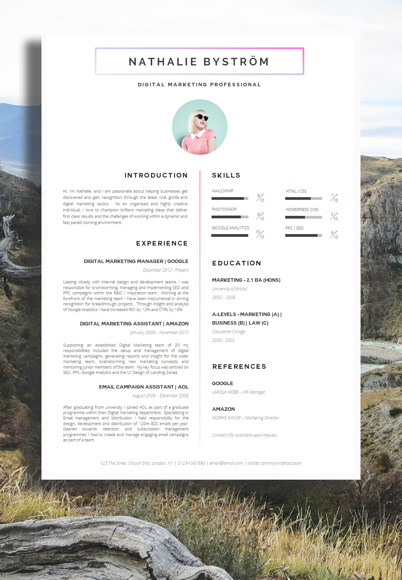 Sample Of About Me In Resume 20 Creative Resume Examples for Your Inspiration Skillroads.com …