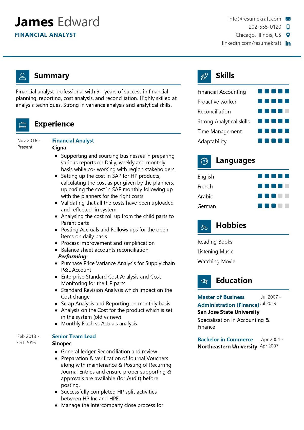 Sample Resume Financial Analyst for A Banking Financial Analyst Resume Sample 2021 Writing Guide & Tips …