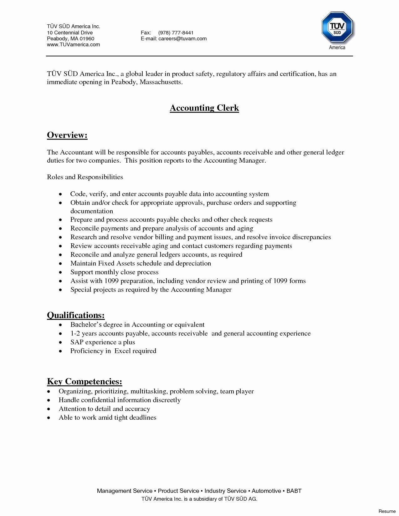 Sample Resume for Clerk with No Experience Aplication Leter Acounting Clerk No Experience – the Resume Sample …