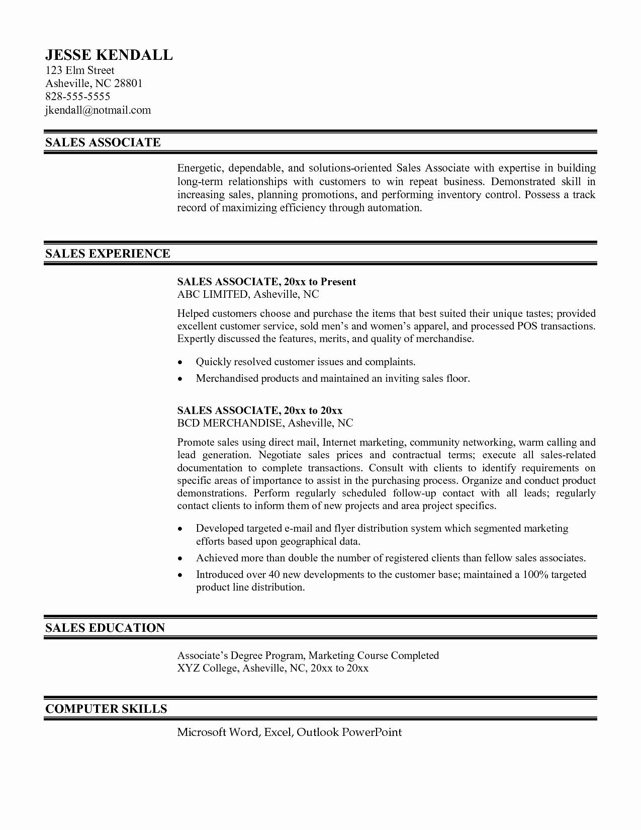 Sample Resume for Clothing Store Sales associate 20 Retail Sales associate Resume Examples Takethisjoborshoveit …