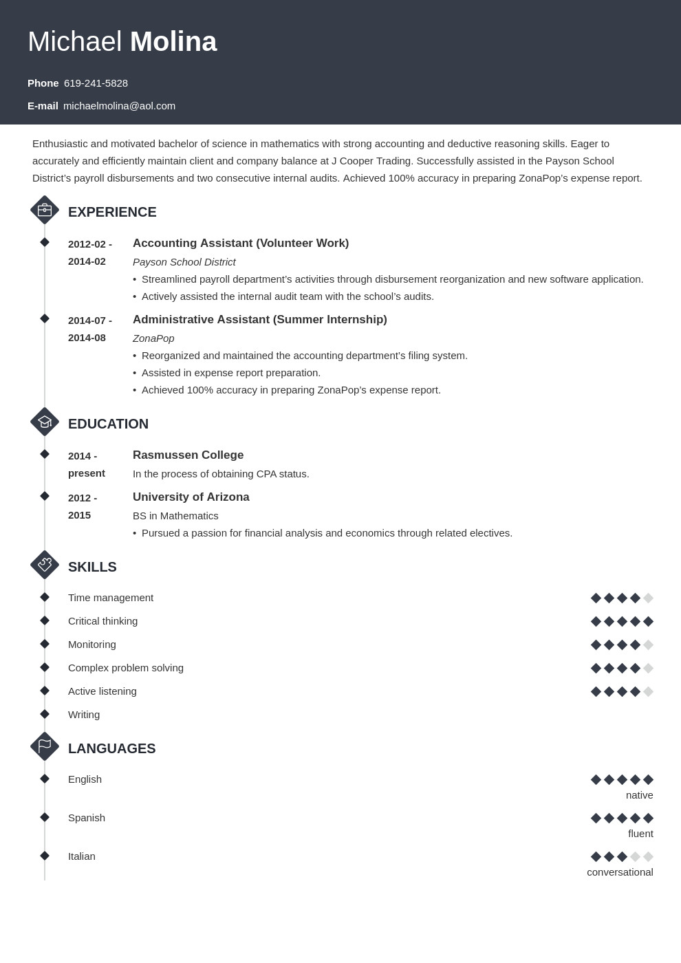 Sample Resume for Entry Level Accounting Position Entry Level Accounting Resume Sample and Guide
