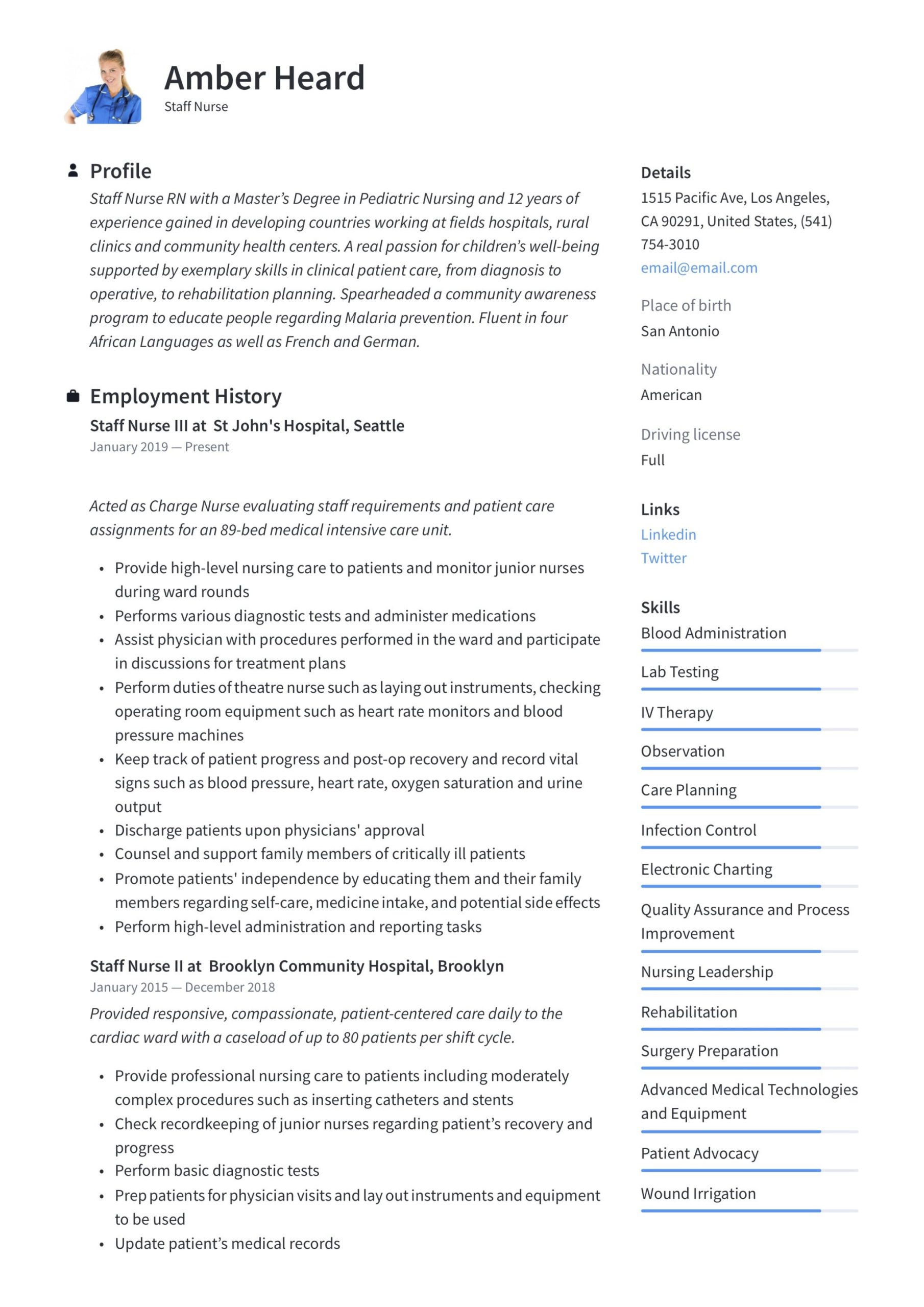 Sample Resume for Nurses In Uae Staff Nurse Resume & Writing Guide  12 Templates In Pdf & Jpg 2020