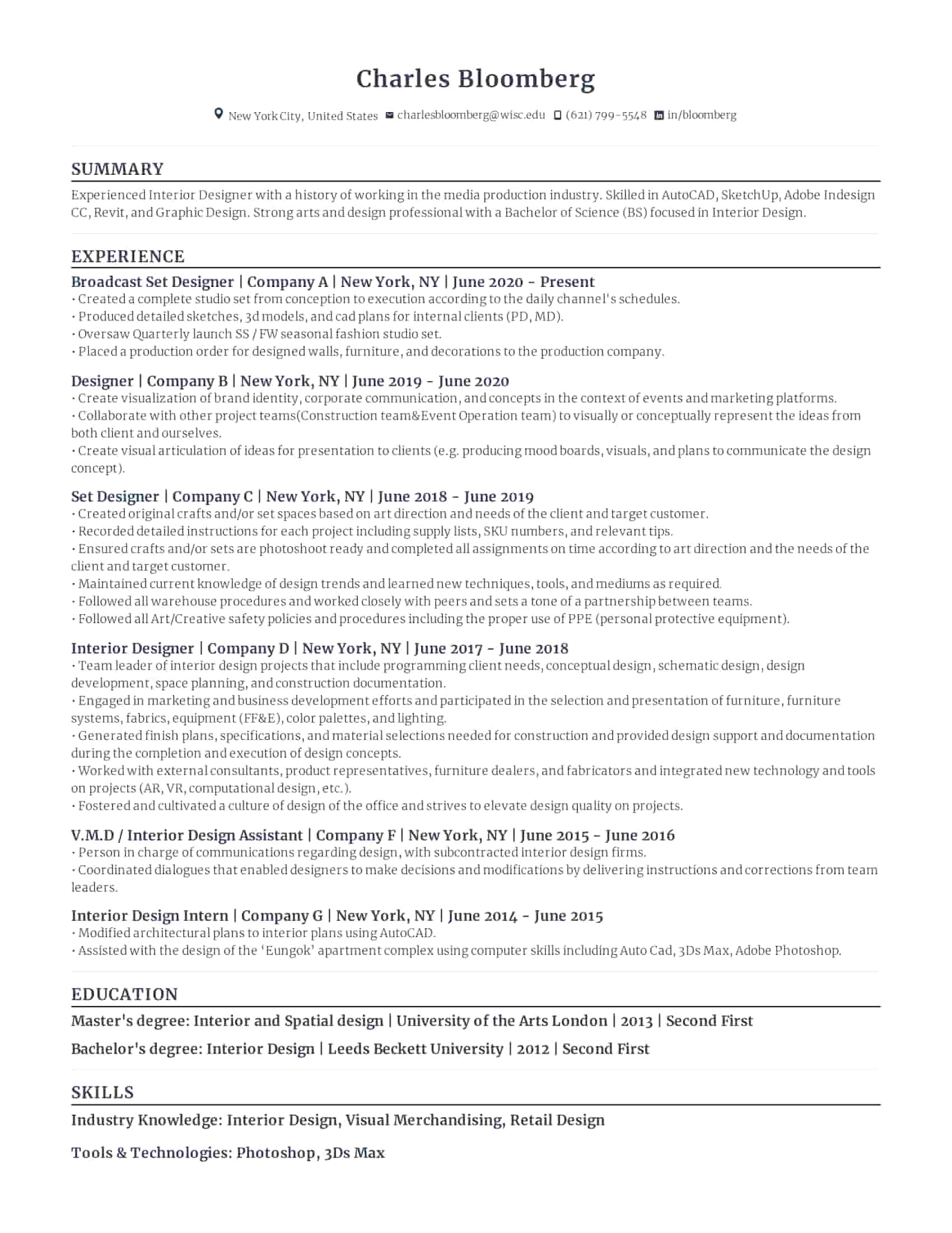 Sample Resume for Work Study In Design Office Free Set Designer Resume Sample – Rezi