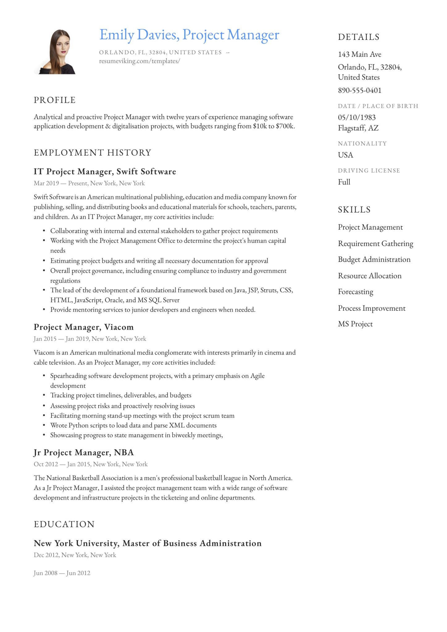Sample Resume It Project Manager India 20 Project Manager Resumes & Full Guide Pdf & Word