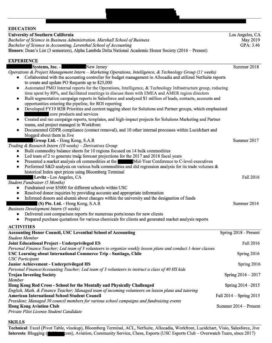 Sample Resume with Big 4 Experience Resume Review   Advice for Big 4: Accounting