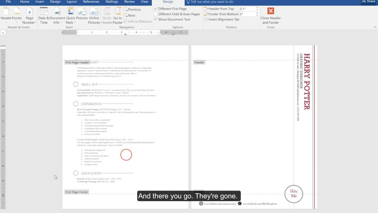 Sample Resume with Header and Footer How to Modify Headers and Footers In A Resume