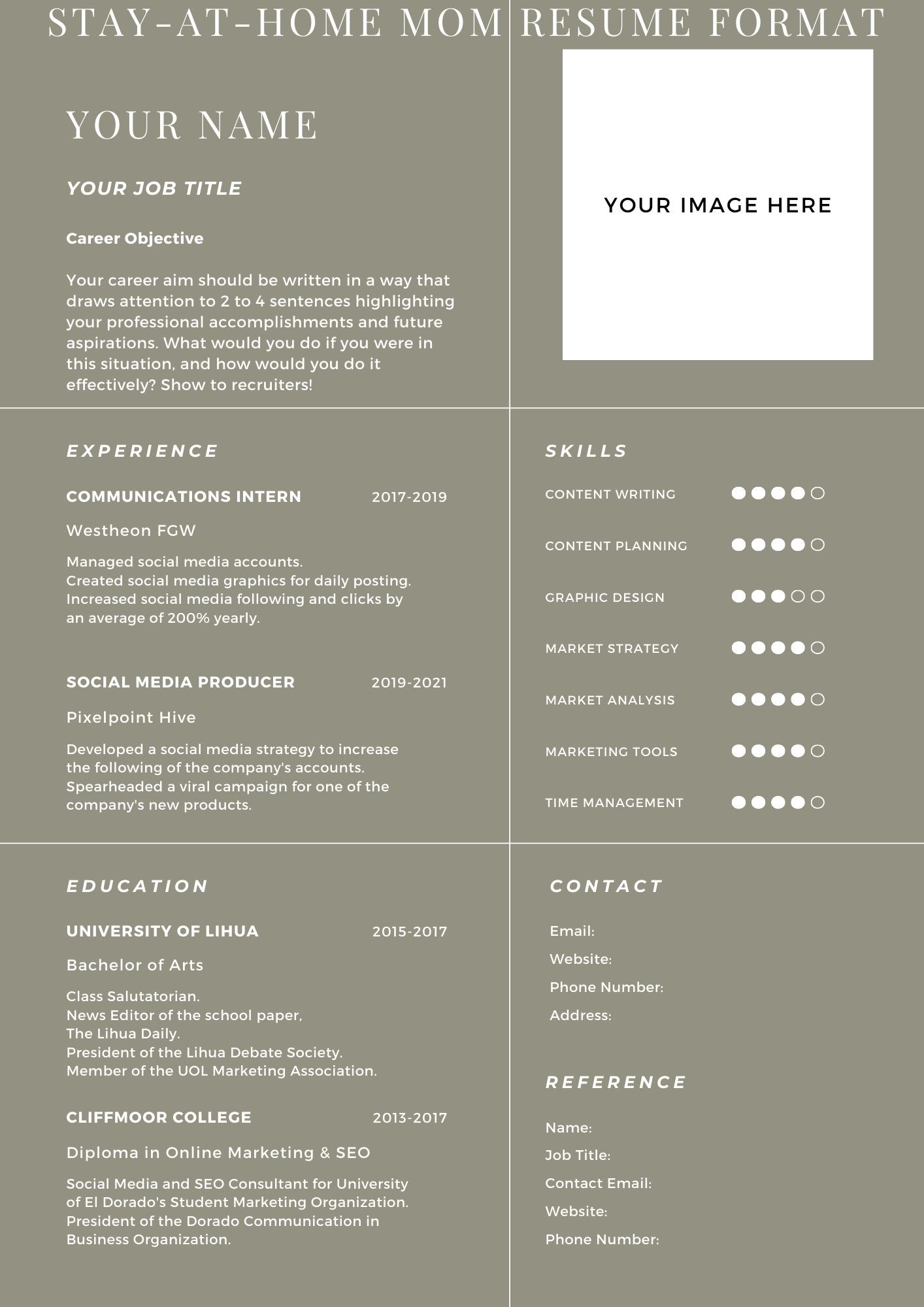 Sample Resume with Stay at Home Mom Stay-at-home Mom Resume Skills and Best Resume Writing Tips