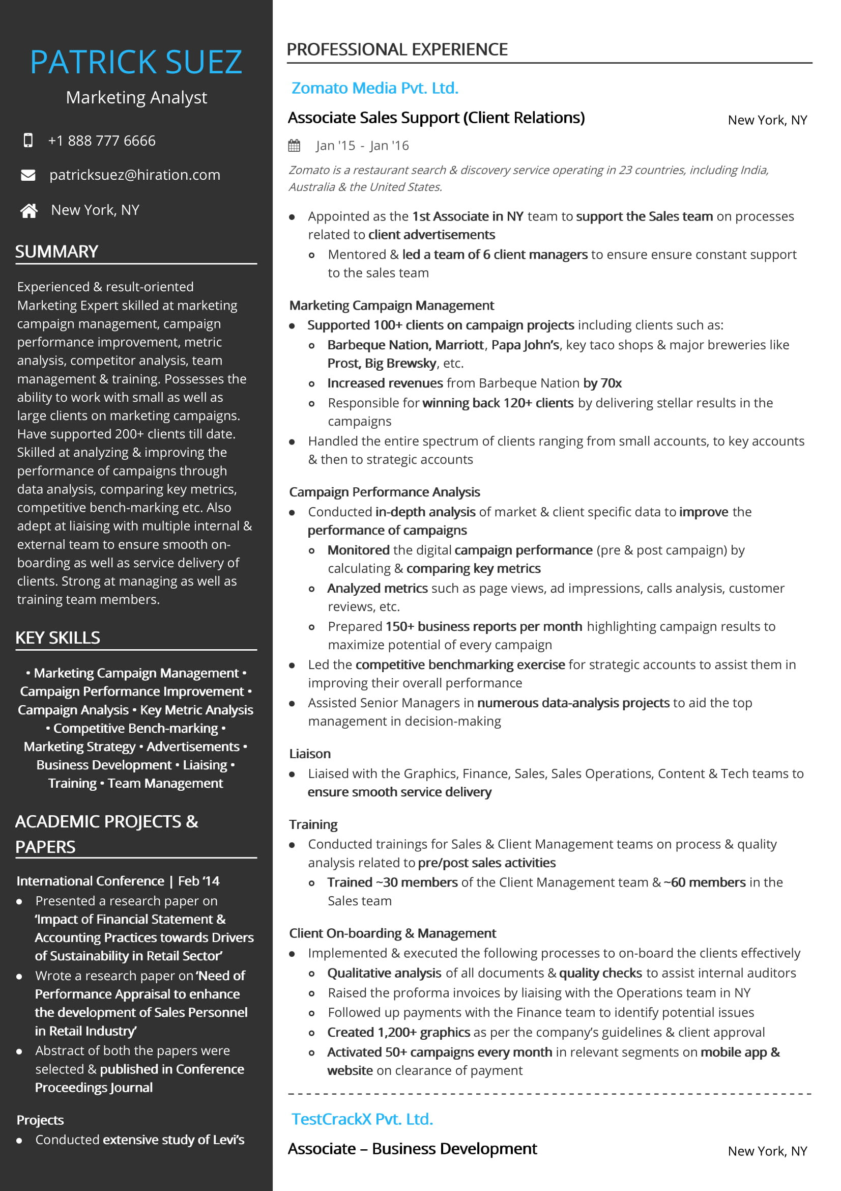 Senior Market Research Analyst Resume Sample Free Marketing Analyst Resume Sample 2020 by Hiration