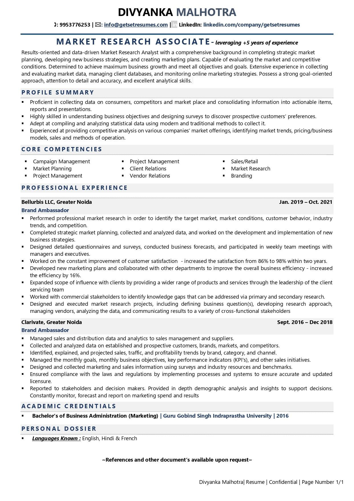 Senior Market Research Analyst Resume Sample Market Research associate Resume Examples & Template (with Job …