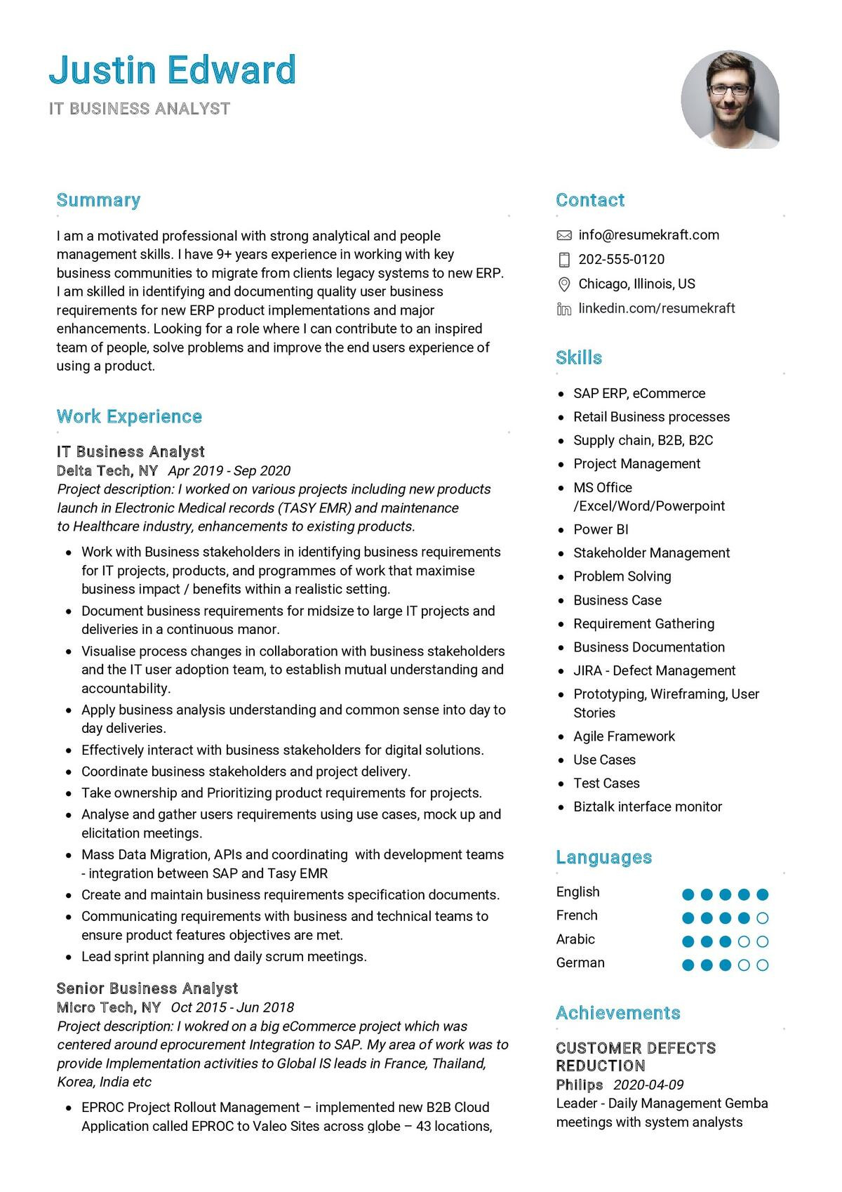 Business Systems Analyst Retail Resume Sample It Business Analyst Cv Sample 2022 Writing Tips – Resumekraft
